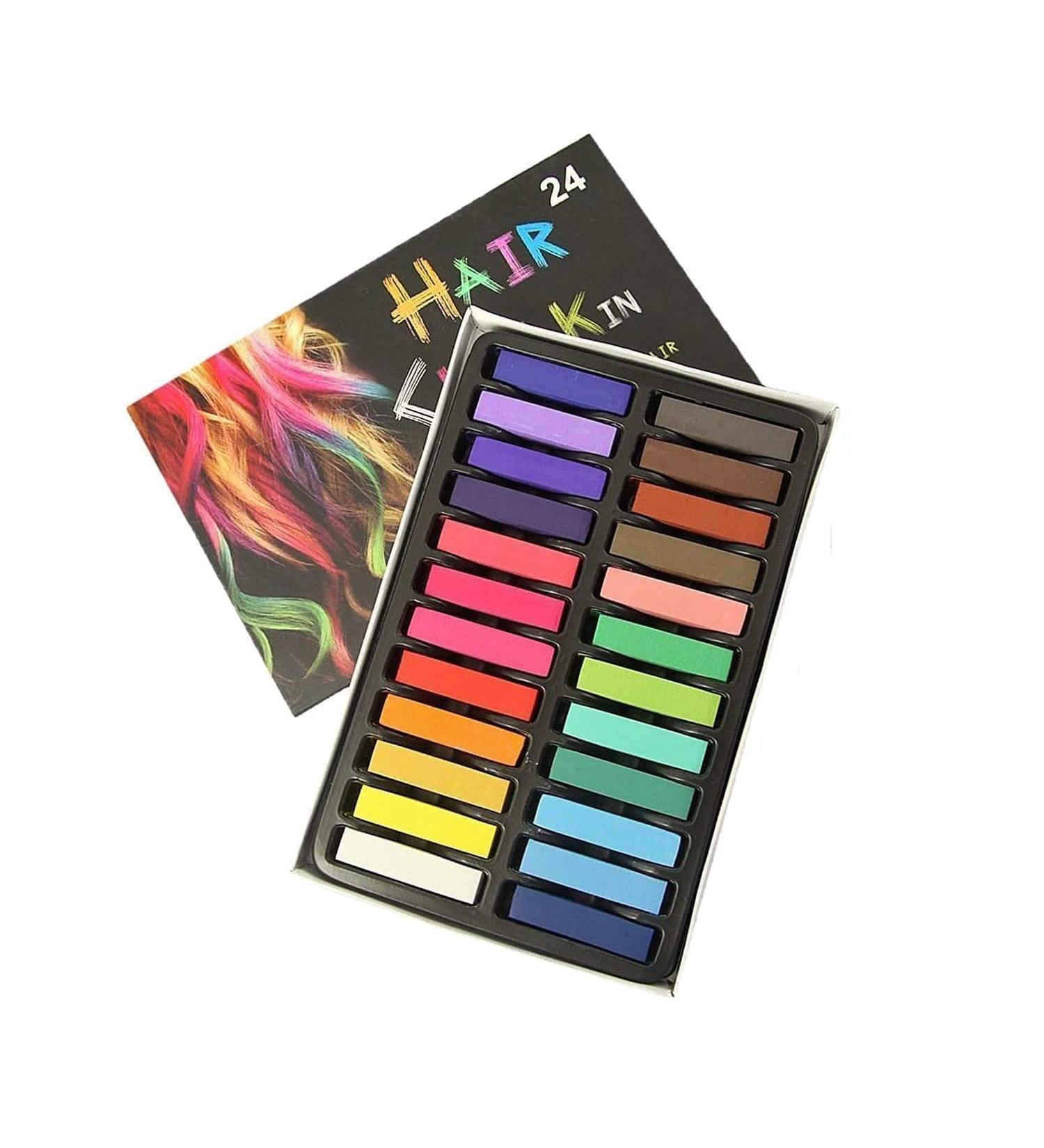 Haircarrow 24 Color Hair Ceride Set | Non-Toxic Washable Temporary Hair Colors for Kids & Adults | Perfect for Halloween Parties & Festivals - Buy Online on GoSupps.com