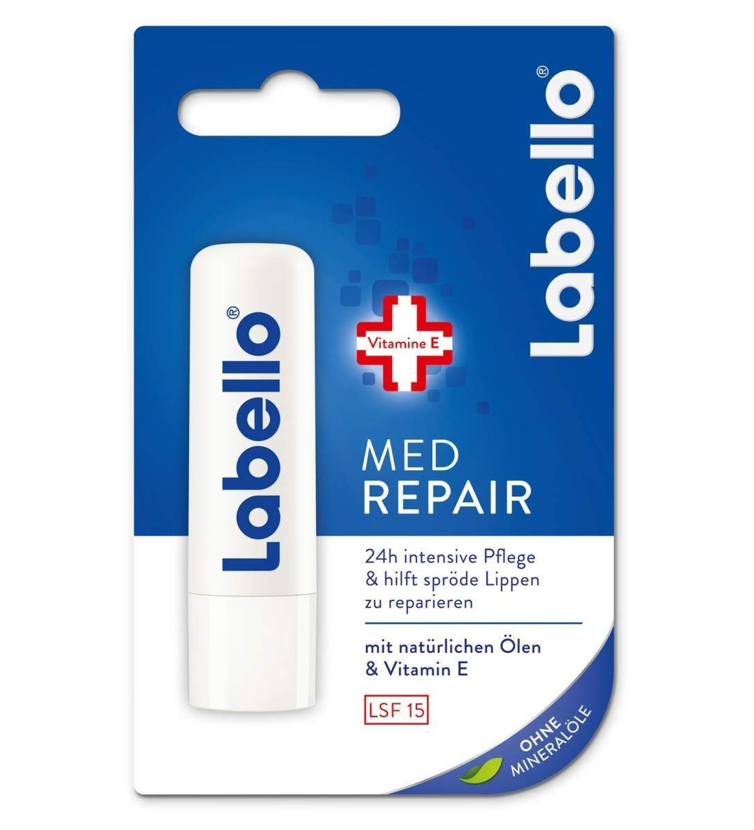 Labello Med Repair Lip Care Stick 1-Pack (4.8g) | SPF 15 & Vitamin E | Intensive Protection Without Mineral Oils - Buy Online on GoSupps.com