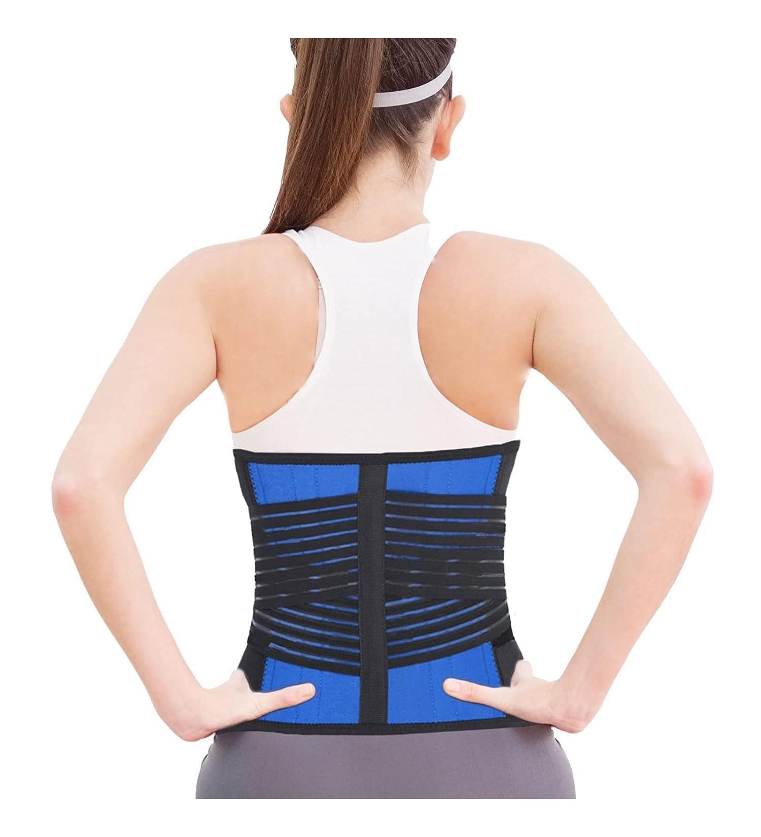 Buy S-6XL Lower Back Brace | Men & Women Waist Support Belt | Posture Corrector & Lumbar Protection | Spine Decompression & Pain Relief for Herniated Disc - Small Blue - Buy Online on GoSupps.com