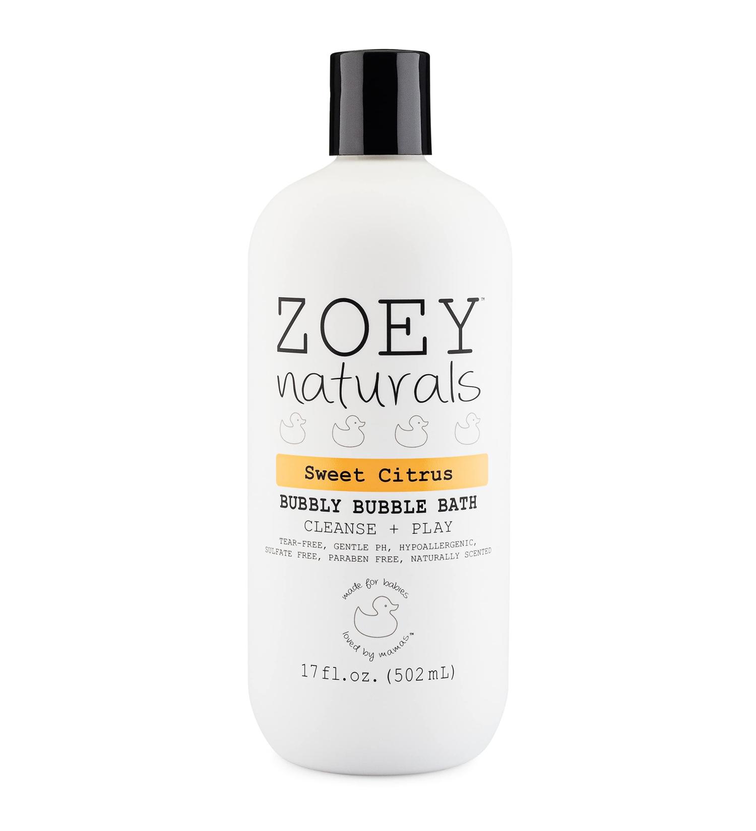 Zoey Naturals Sweet Citrus Bubbly Bubble Bath for Kids - Tear-Free, Moisturizing with Aloe and Avocado Oil | Made in USA - Buy Online on GoSupps.com