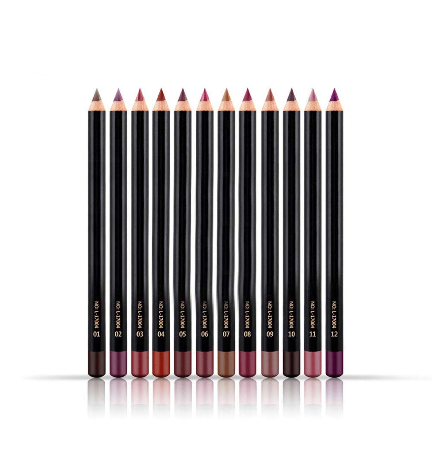 12pcs Waterproof Long Lasting Lip Liner Set - Perfect for Lip Contouring & Makeup - International Shipping Available - Buy Online on GoSupps.com