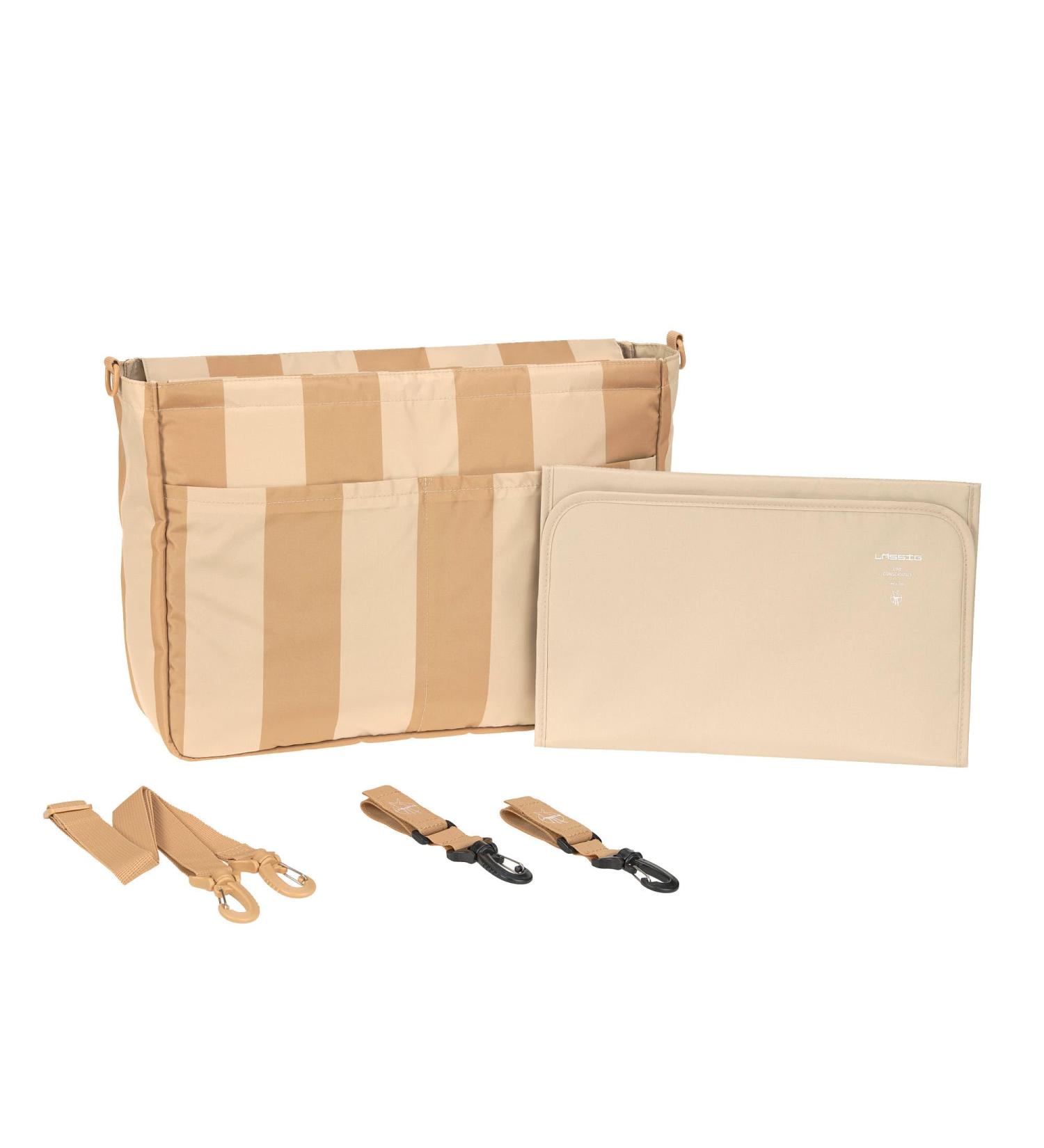 L SSIG Baby Stroller Organizer Bag - Multi-Function Beige/Camel with Stroller Attachment & Shoulder Strap | Perfect for On-the-Go Parents - Buy Online on GoSupps.com