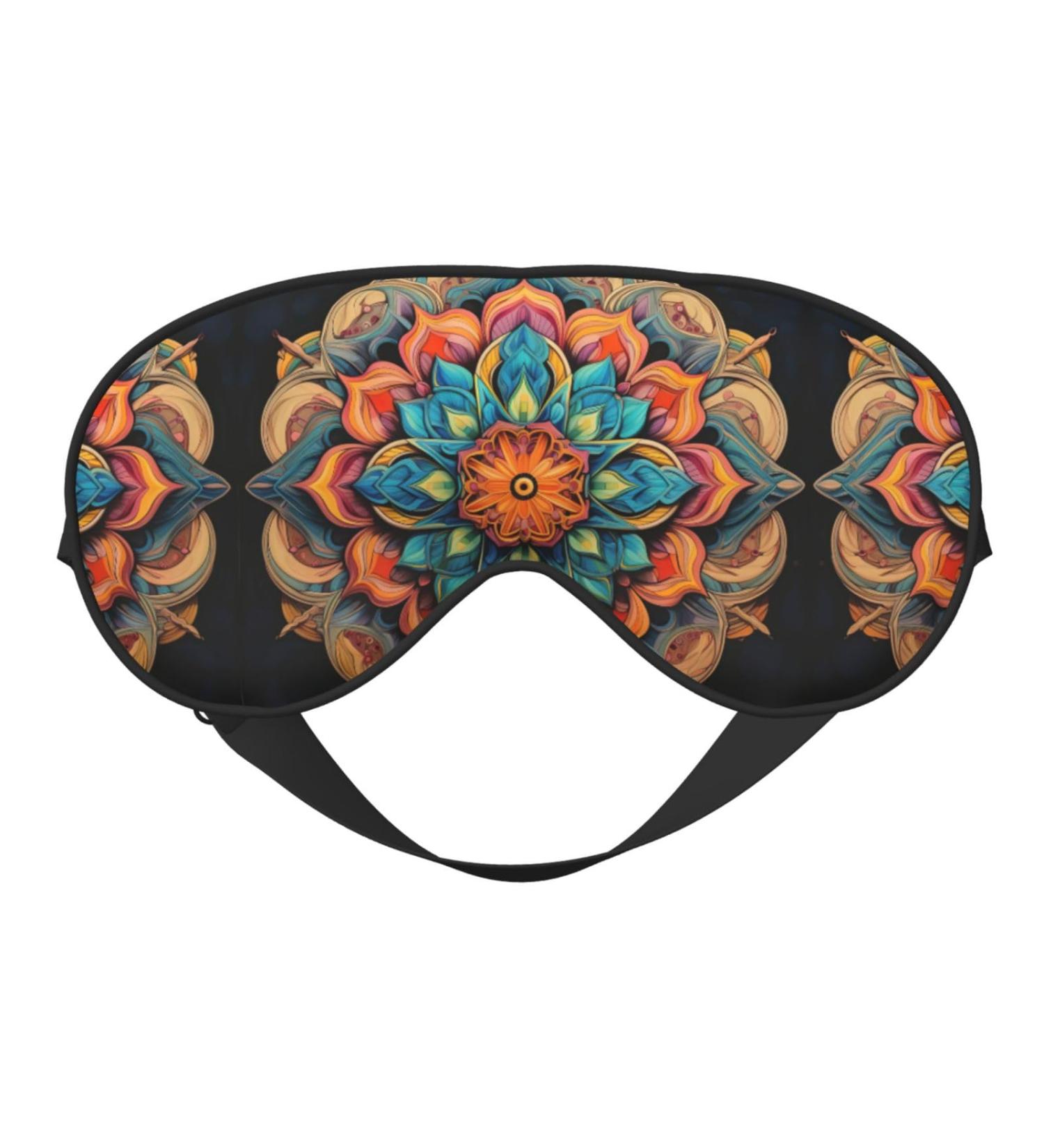 Buy Medallion Multi Print Unisex Sleep Eye Mask - Soft Comfort Eye Shade for Travel Yoga & Shift Work - Black - Buy Online on GoSupps.com