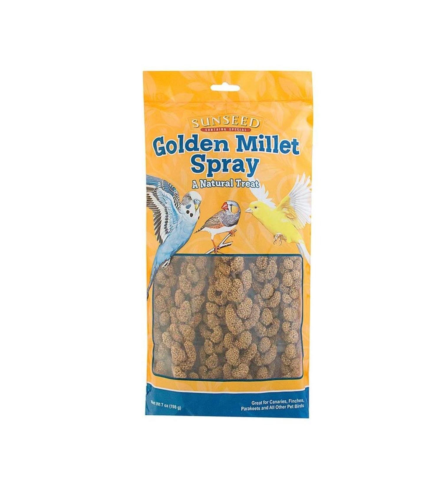 Sunseed Sun-Dried Millet Spray Parakeet Bird Treats 4 oz