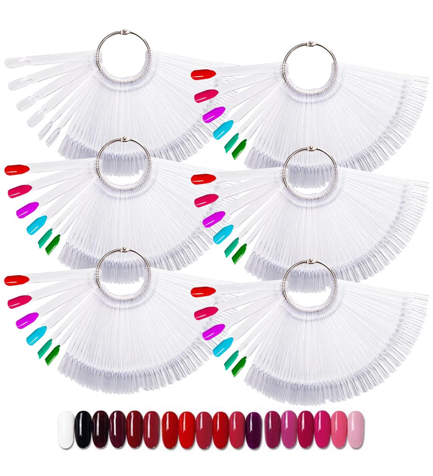 300Pcs Clear Nail Swatch Pop Sticks - Fan-Shaped Colour Display Art Tips for Nail Salon and Beginners - Nail Gel Polish Practice Set - Buy Online on GoSupps.com