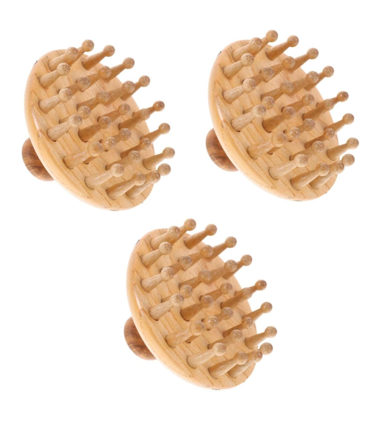 Gatuida 3-Piece Beech Massage Comb Set | Multifunctional Scalp Nurture & Wide Tooth Hairbrush | Portable Wooden Shower Brush for Ultimate Relaxation - Buy Online on GoSupps.com
