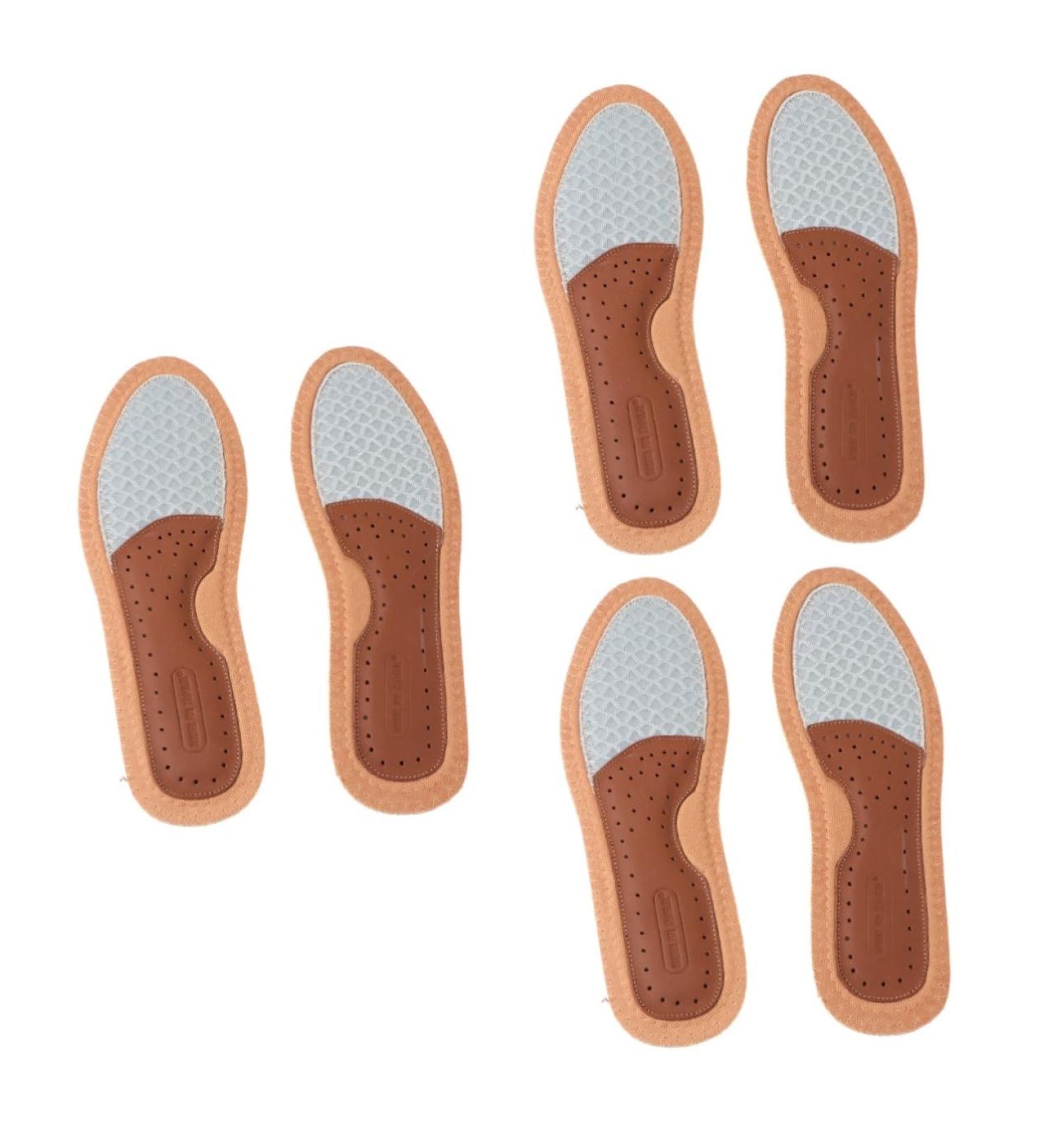 FOMIYES 3 Pairs Breathable Shoe Insoles | Sweat Absorption & Arch Support | Soft Leather Shoe Cushions for Plantar Support - Buy Online on GoSupps.com