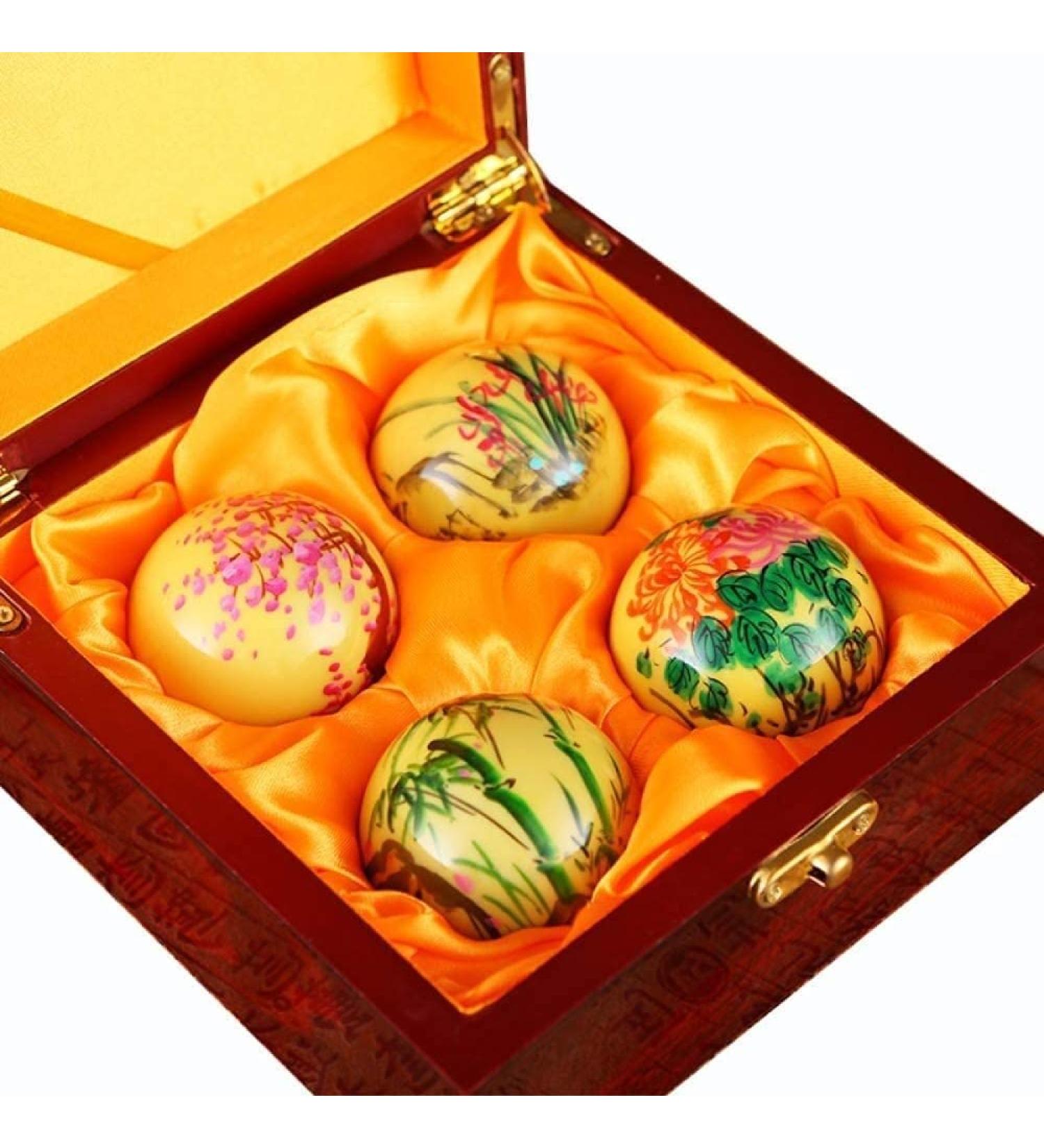 Baoding Balls Set - Hand-Painted Stress Relief Massage Balls for Adults | Chinese Health Exercise & Hand Therapy - Buy Online on GoSupps.com
