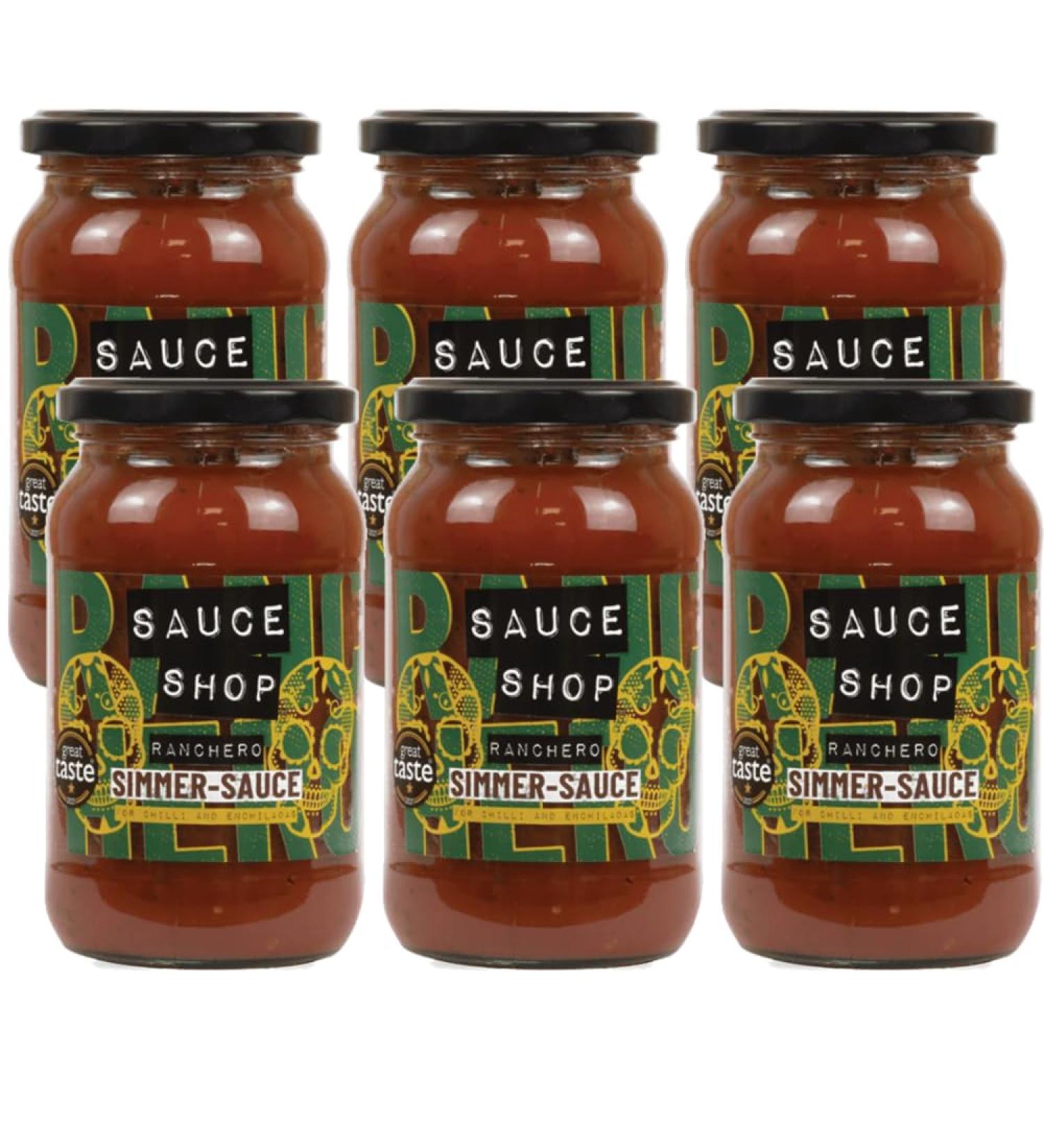 Sauce Shop - Ranchero Simmer Sauce Pack of 6 - Mexican - 6x 370g Glass Jars