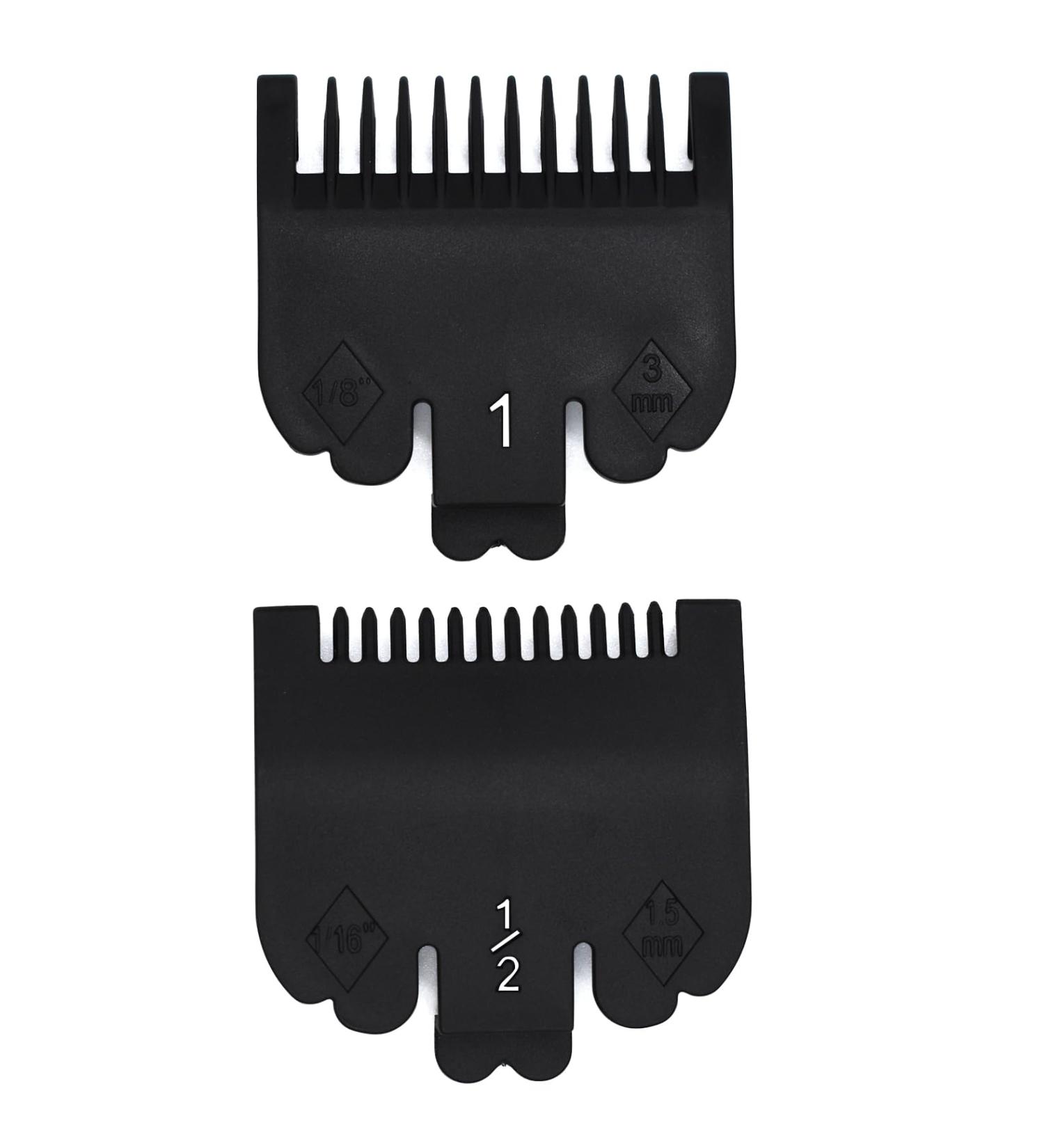 2 Pieces 2 Lengths Professional Hair Clipper Attachment Guide Guard Combs 1/16" 1/8" 1.5mm 3mm Compatible with Wahl Standard Full-Sized 5 Star Series Magic Clip Hair Clippers (Black) - Buy Online on GoSupps.com