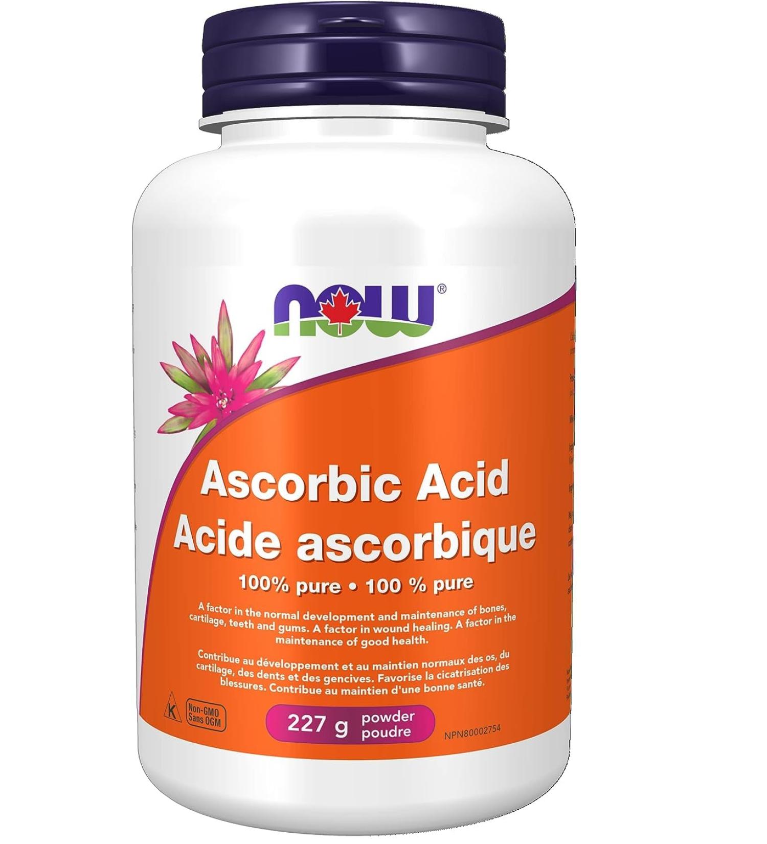 Now Ascorbic Acid (100% Pure Vit.C) Pwd 227g - Buy Online on GoSupps.com