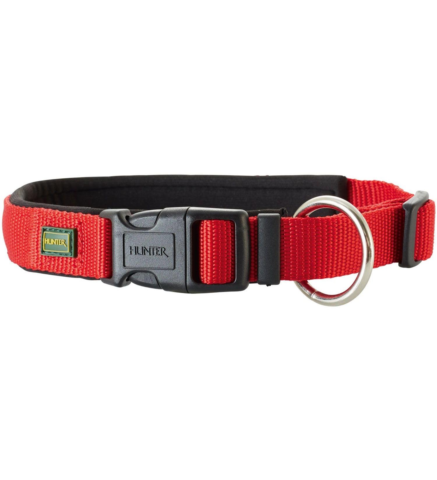 HUNTER Neopren Vario Plus Dog Collar - Padded Nylon 35/2.0 (S) - Red/Black | International Shipping Available - Buy Online on GoSupps.com
