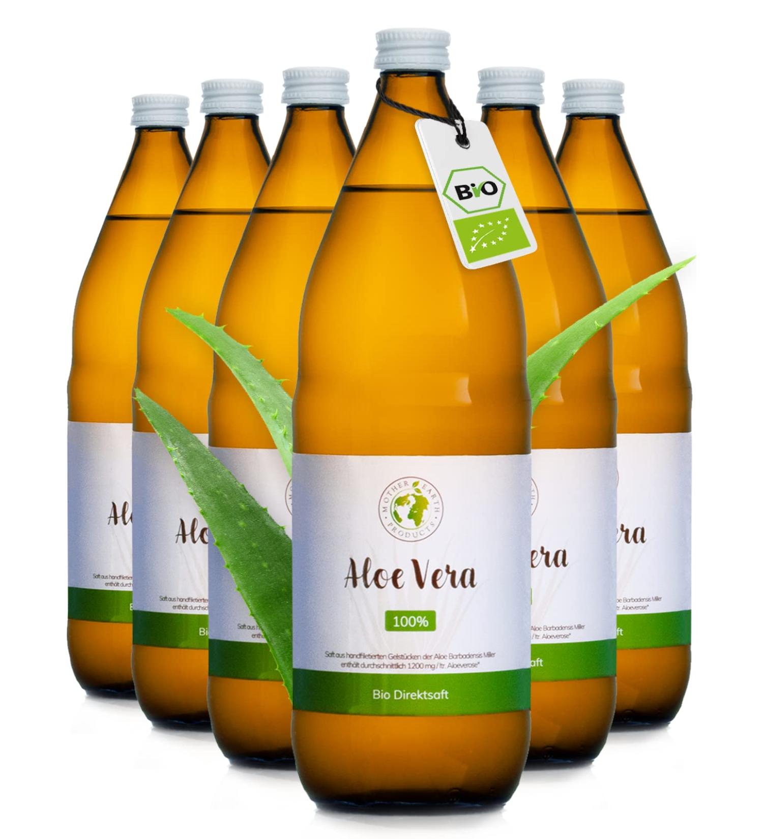 Buy Mother Earth Products 100% Pure Aloe Vera Juice - 1200mg/l Aloverosis | Additive-Free Inner Gel | 6 x 1000ml - International Shipping Available - Buy Online on GoSupps.com