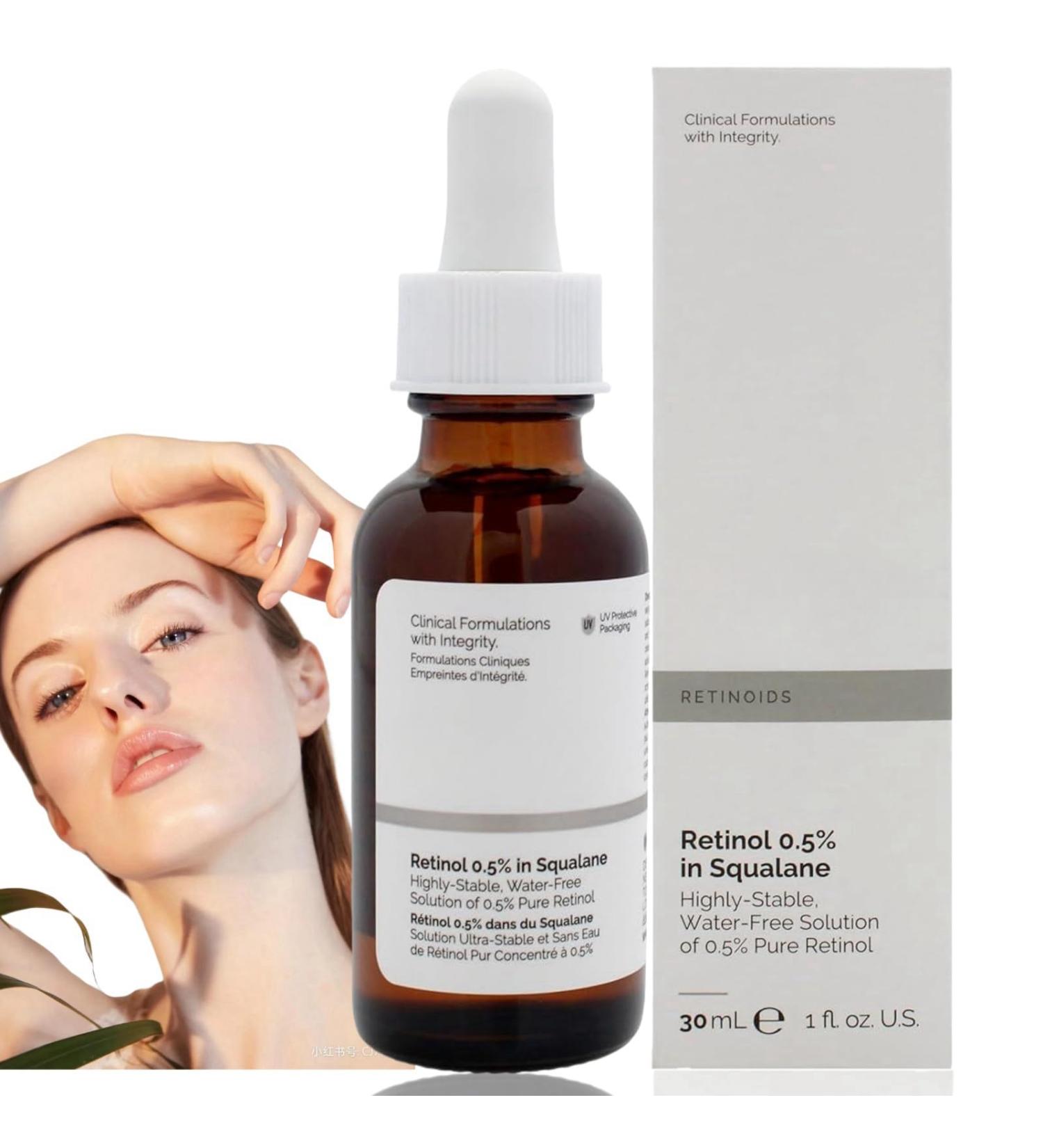 Retinol 0.5% in Squalane Serum Anti-Aging Serum Retinol Serum for Face Hyaluronic Acid Serum for Activate Skin Face Serum for Women Anti-Wrinkle Serum Smooth Skin Hyaluronic Acid Moisturiser - Buy Online on GoSupps.com