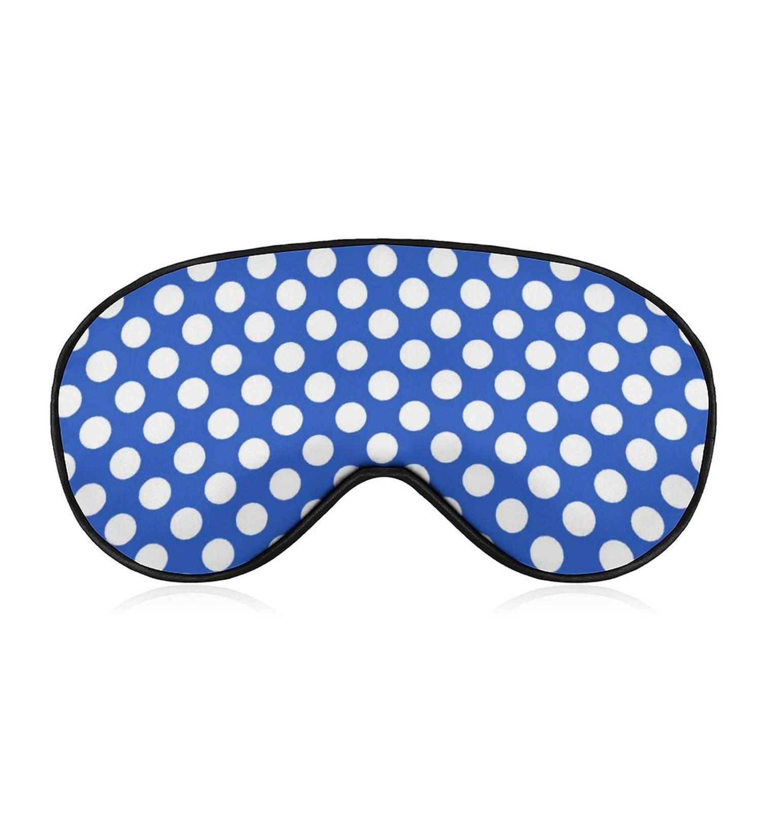 Buy Women's Adjustable Blue Sleep Mask with White Polka Dots | Comfortable Eye Shades for Better Sleep - International Shipping - Buy Online on GoSupps.com