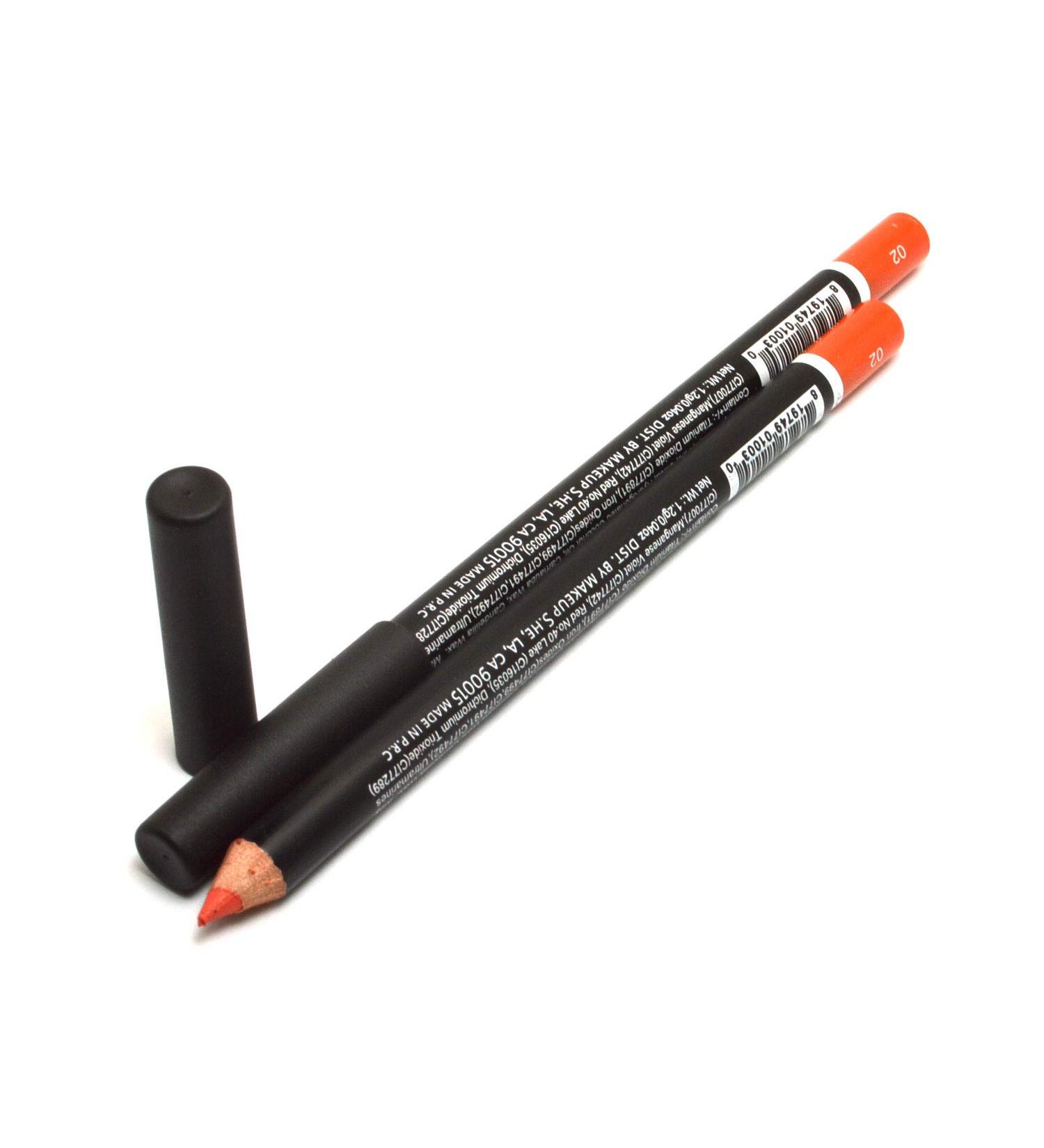 She Makeup 2pcs x WP02 ORANGE WaterProof Eye and Lip Liner Pencil Eyeliner Lipliner 0 04 oz 1 2g Zipper Bag Full Size