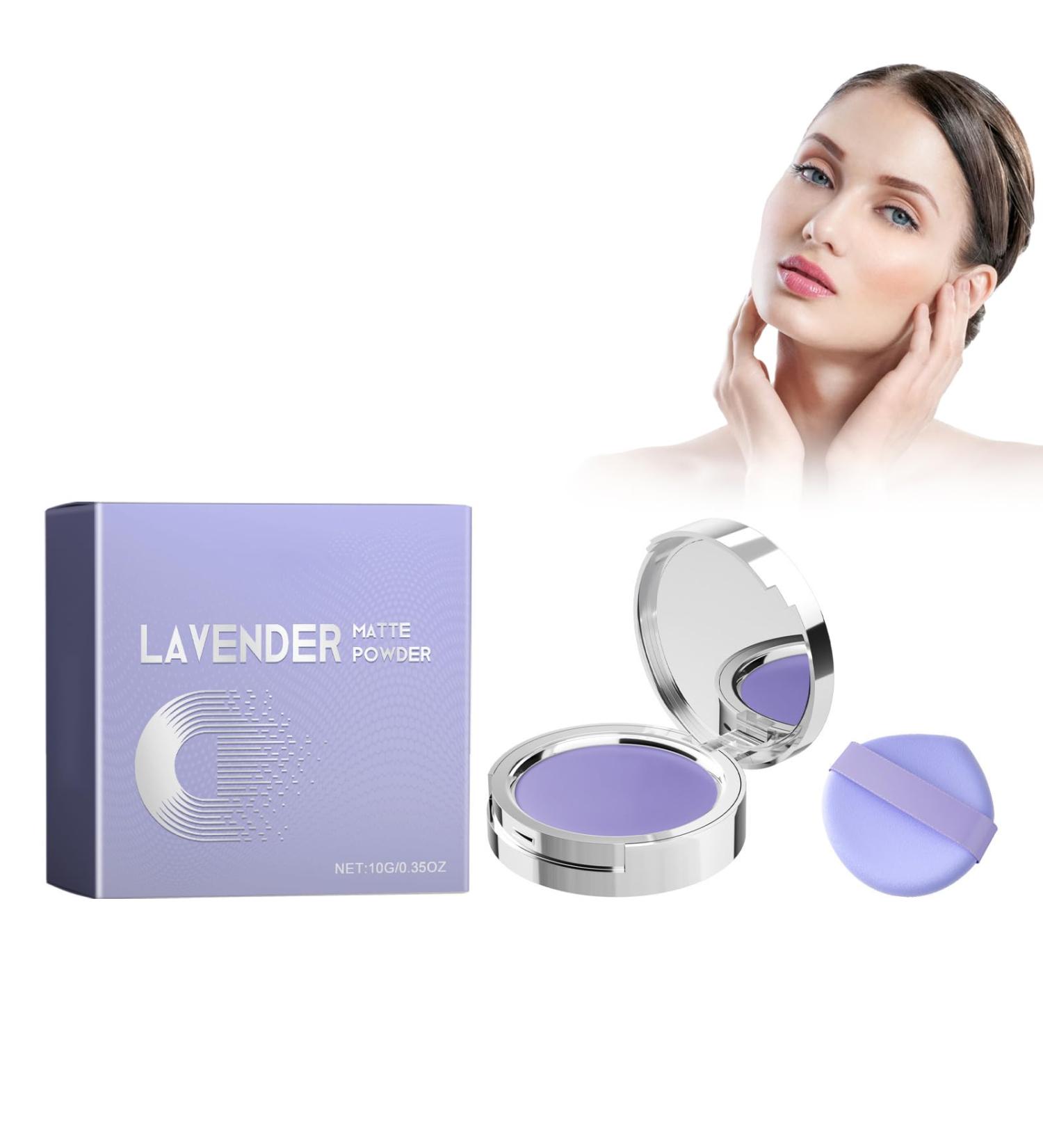  Grgowe Lavender Matte Powder Waterproof Facial Cosmetic Durable Oil Pressed Face Powder Lavender Oil Control Powder Matte Oil Control Powder  - Buy Online on GoSupps.com