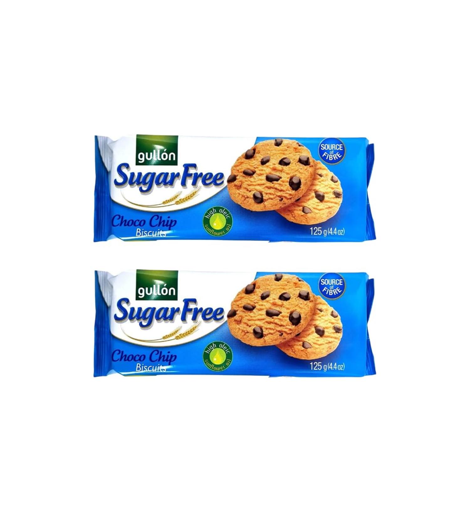 Sugar Free Biscuit Bundle Containing Gullon Chocolate Chip Cookies 125g (2 Pack)