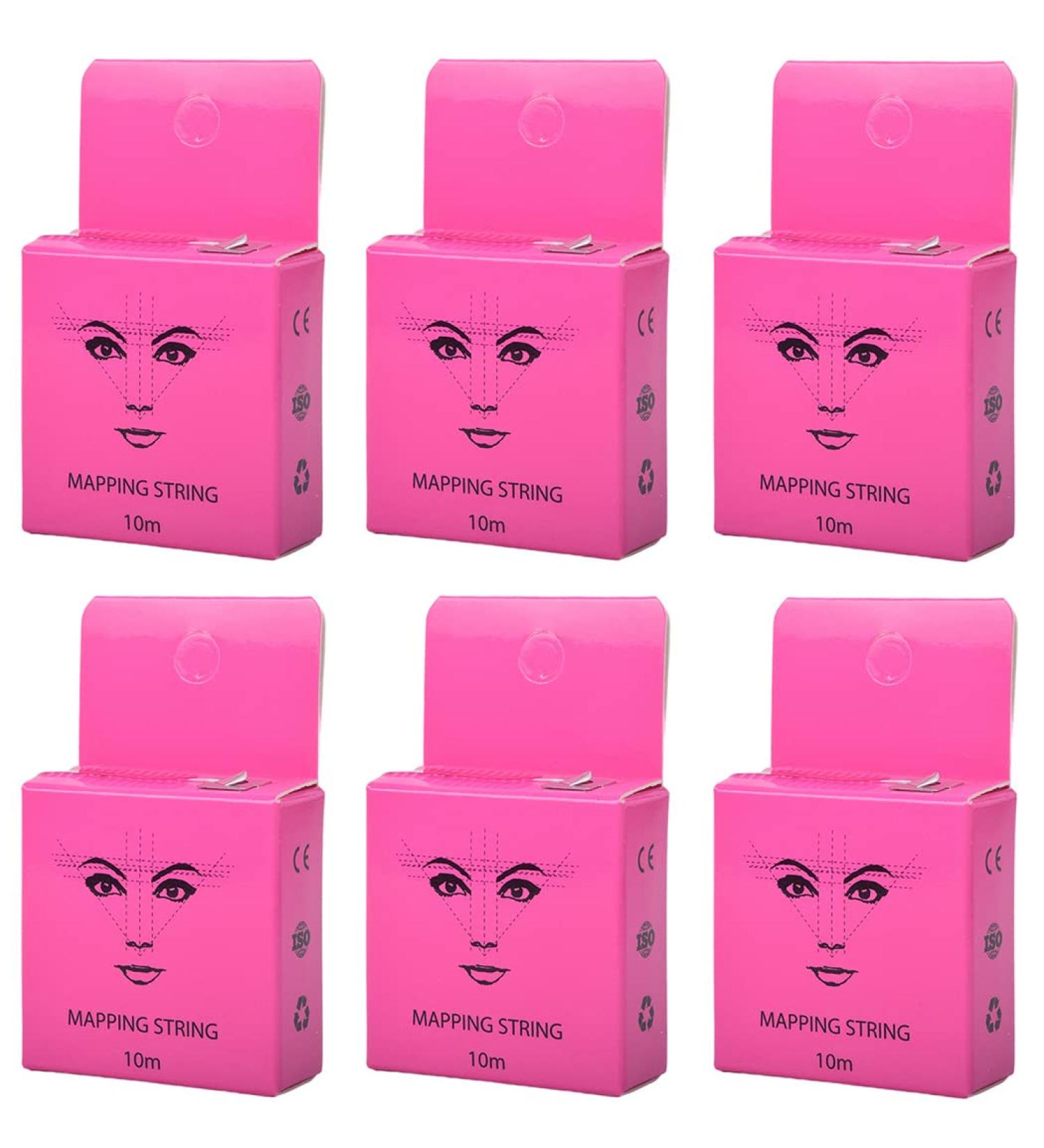 XIAOYU 10m Pre-Inked Eyebrow Measuring Mapping Thread - 6 Pack Pink Ink for Perfect Eyebrow Makeup - Buy Online on GoSupps.com