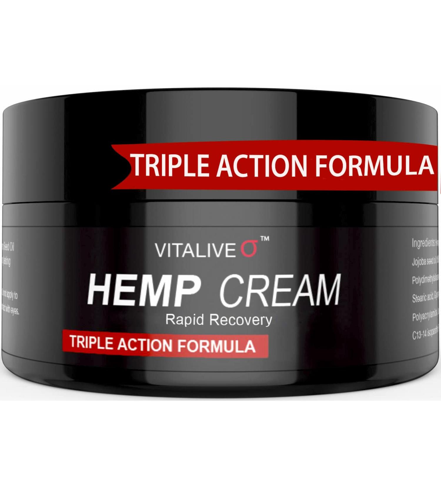 Hemp Cream for Muscle & Joint - High Strength - Infused with Arnica and Turmeric - Premium Grade Natural Relief Hemp Oil Gel Herbal Cream for Soothing Neck Back Shoulders Knees - VITALIVE 60g 60 g (Pack of 1) - Buy Online on GoSupps.com