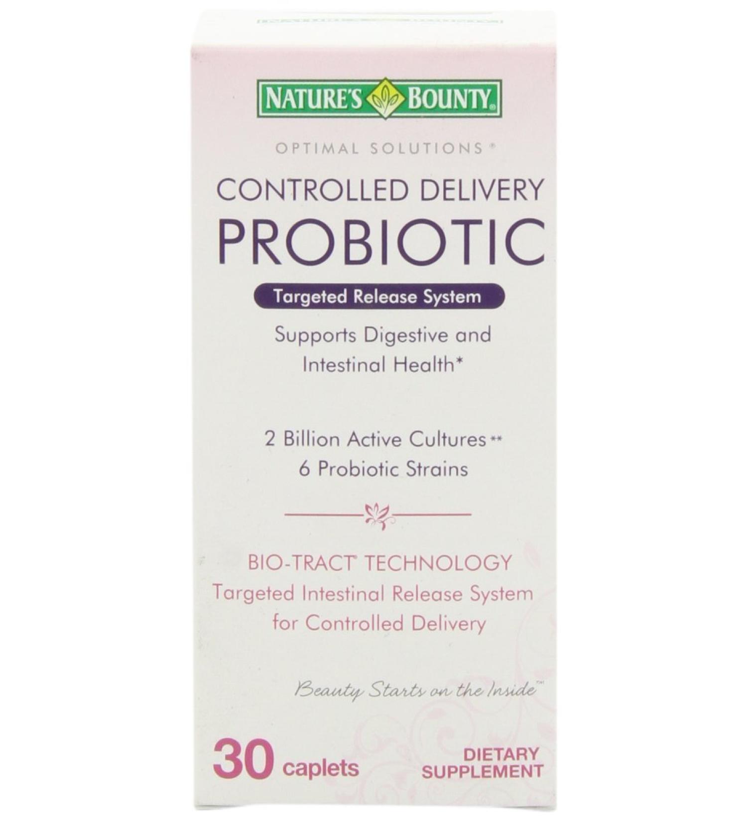 Nature's Bounty Controlled Delivery Probiotic Caplets 30 Count pack of 2
