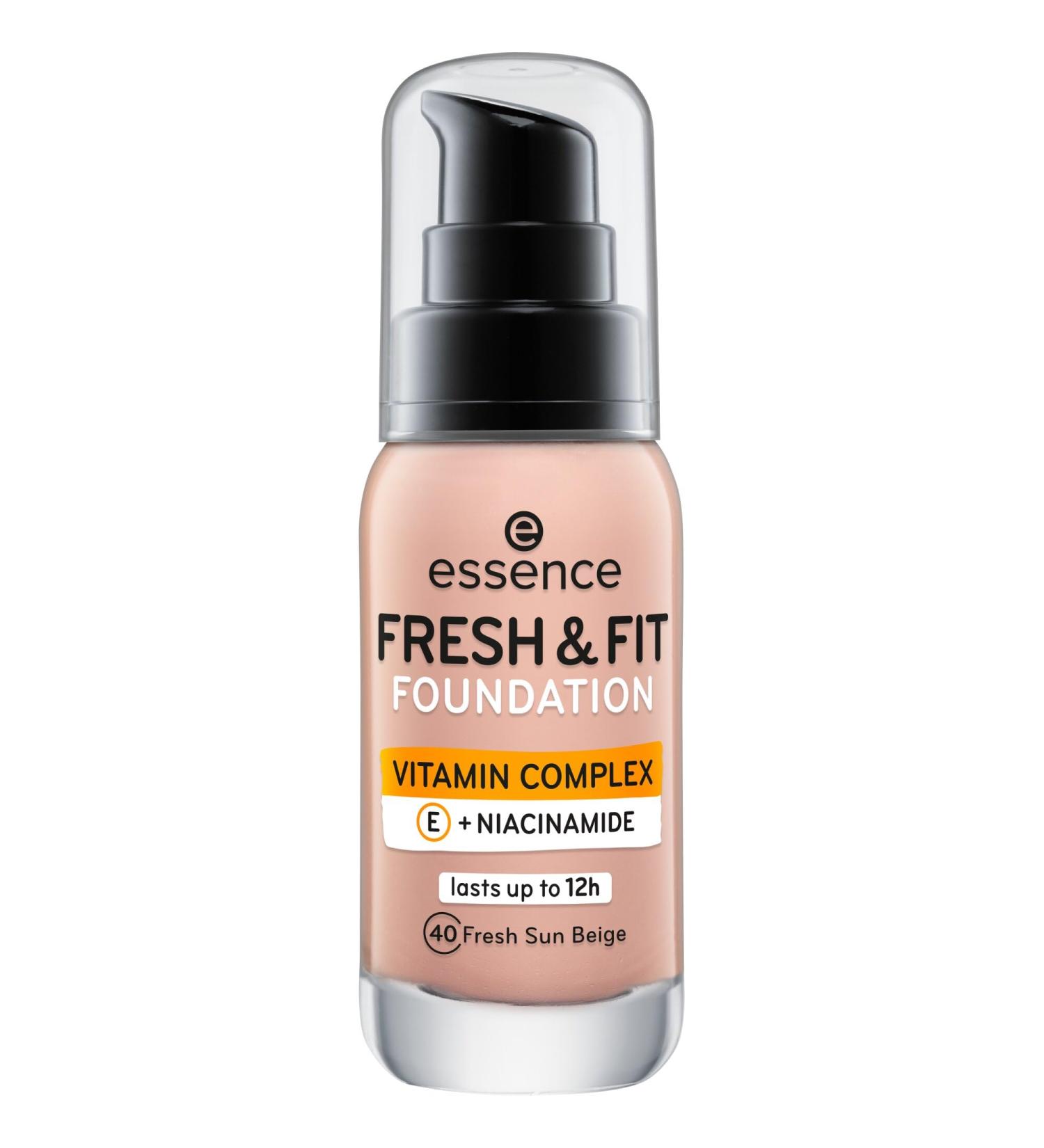 Essence Cosmetics Fresh & Fit Foundation No. 40 Fresh Sun Beige - Vegan Nourishing & Smoothing Makeup (30ml) - Paraben & Microplastic Free - Buy Online on GoSupps.com