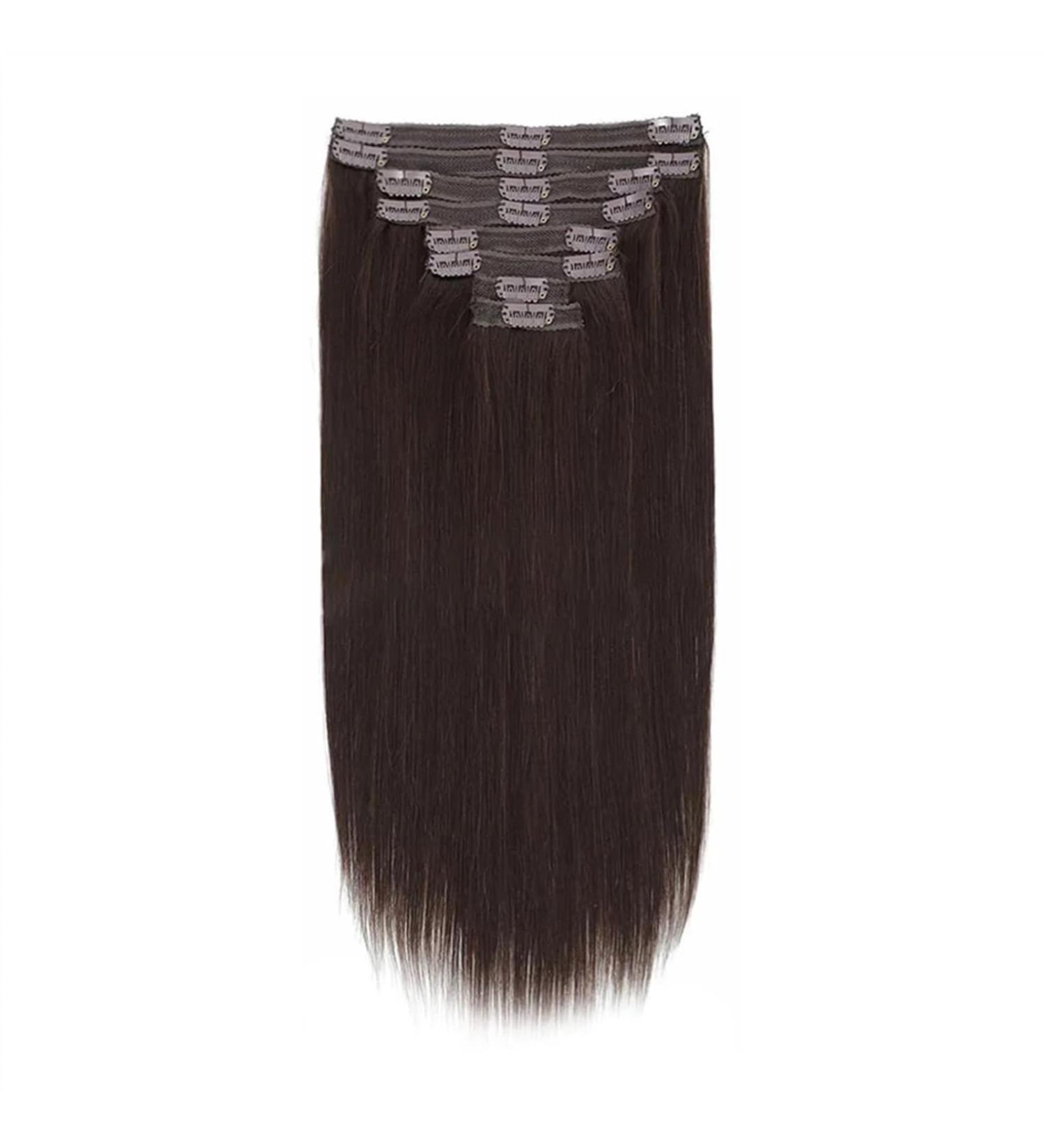 Hair Extensions Clip in Hair Extensions Human Hair Dark Brown Human Hair Clip in Hair Extensions Real Human Hair Double Lace Weft Brazilian Virgin Human Hair Extensions (#2) Natural Human Hair(20inch 20inches 240g - Buy Online on GoSupps.com