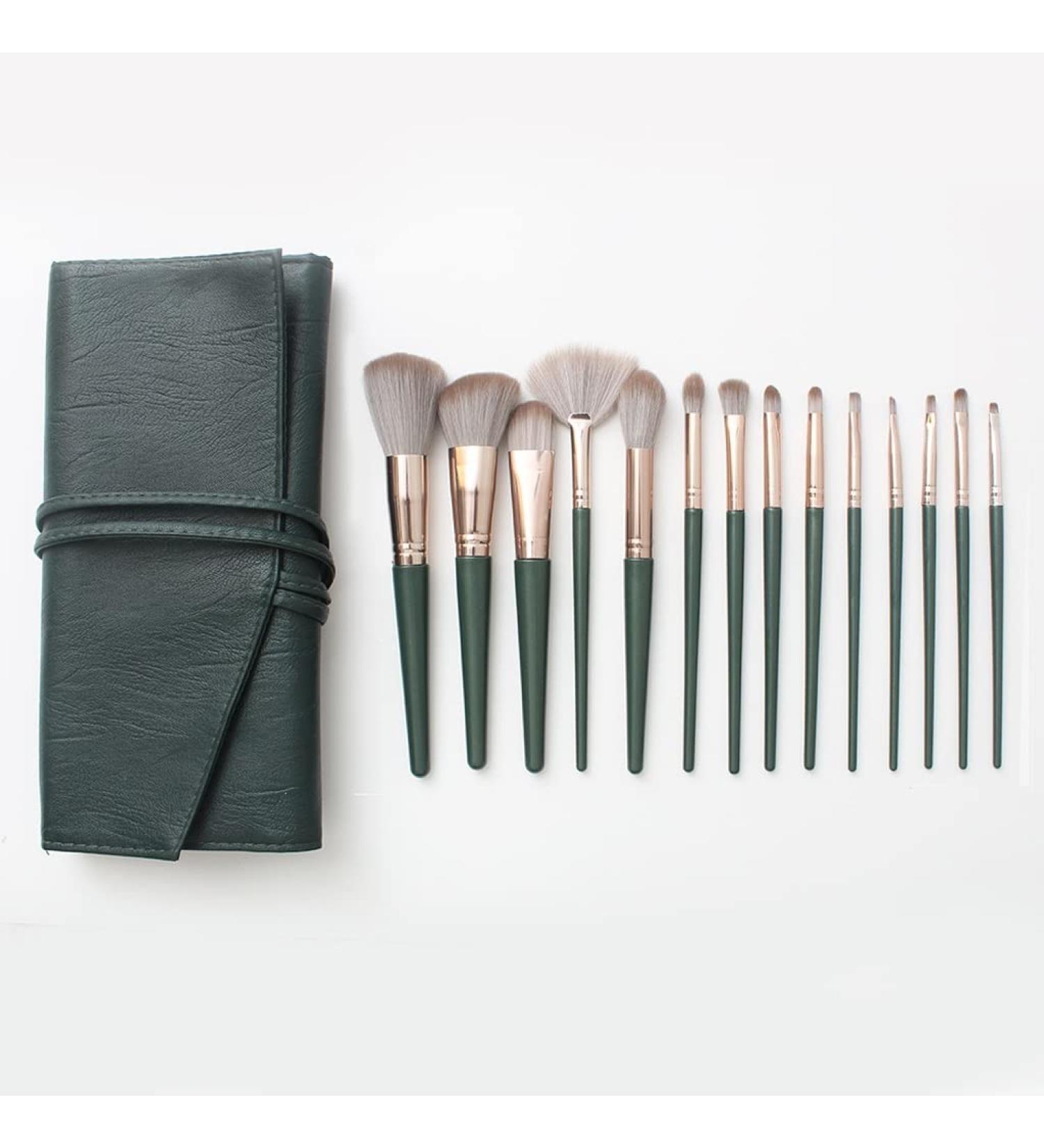 14-Piece Soft Hair Makeup Brush Set with PU Storage - Perfect for Loose Paint & Eyeshadow - International Shipping Available - Buy Online on GoSupps.com