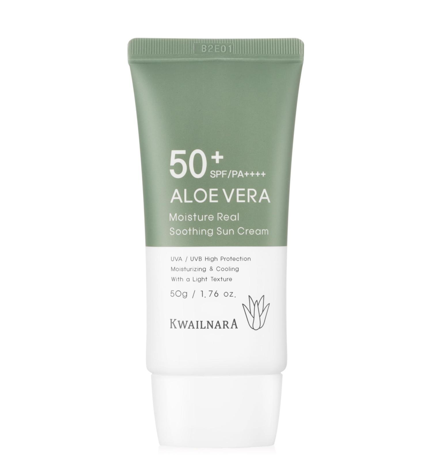 WELCOS KWAILNARA Aloe Vera Sun Cream - Hydrating Soothing SPF | Non Nano Non Greasy | Korean Skin Care | Ultimate Sun Protection & Hydration | 50g - Buy Online on GoSupps.com