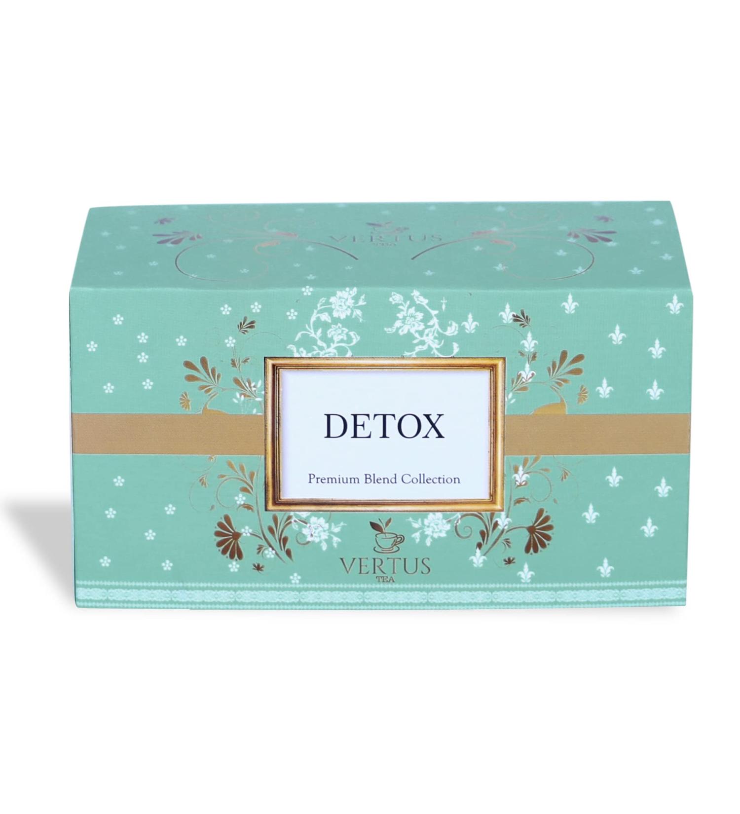 Vertus Tea DETOX 25 Teabags | 10 Real Ayurvedic Herbs and Rock Salt | Zingy Spicy Taste | Improves Digestion | Kangra Tea - Buy Online on GoSupps.com