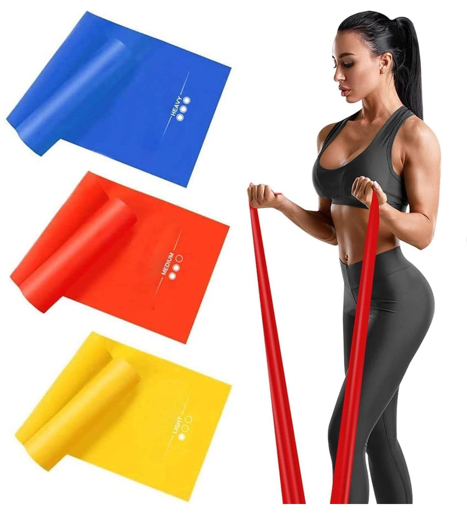 Haquno 3 Pack Exercise Resistance Bands Set with 3 Resistance Levels 1.8M Exercise Bands Resistance for Women and Men. Ideal for Strength Training Yoga Pilates 1.5M-3Pack - Buy Online on GoSupps.com