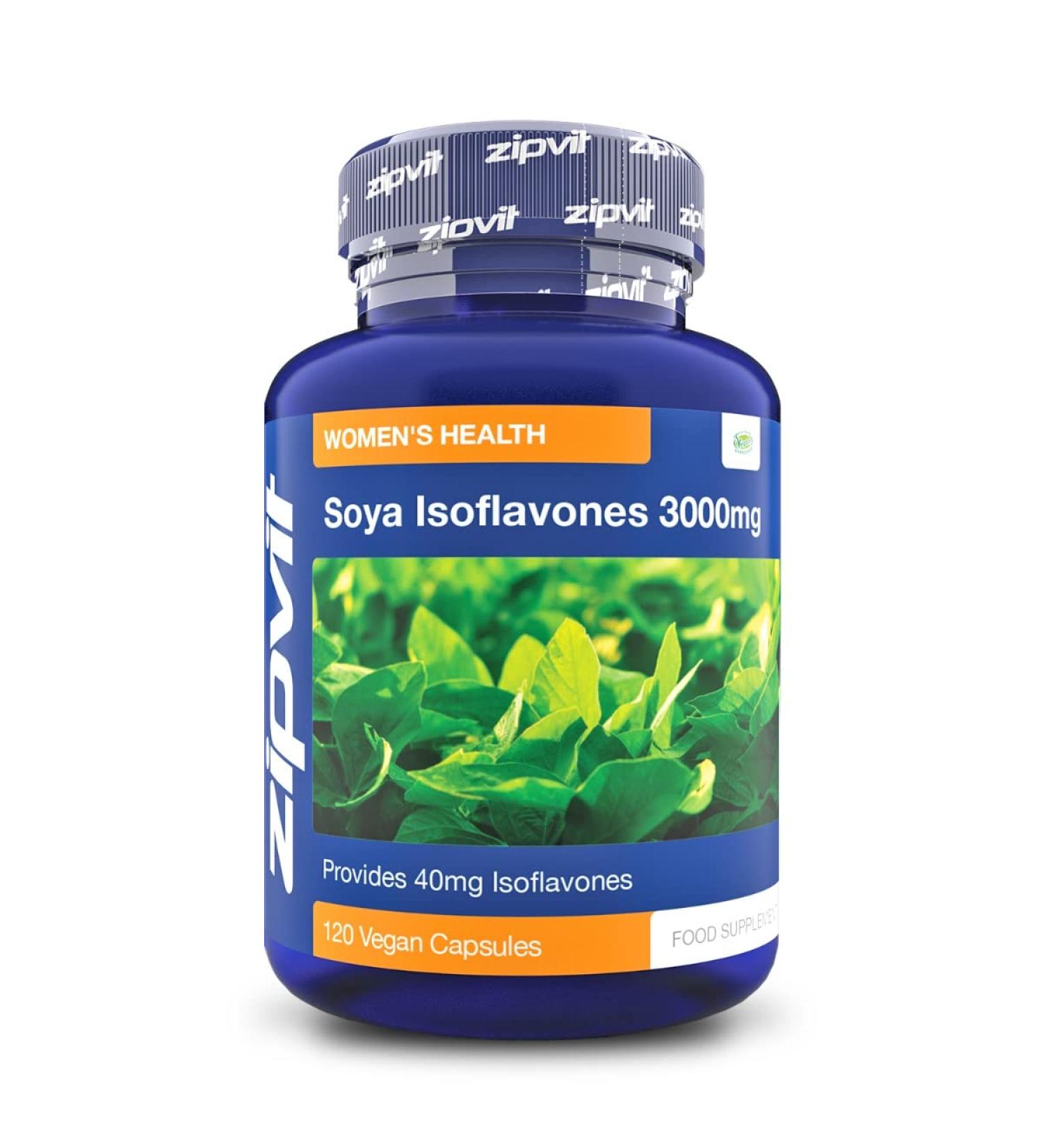 Soya Isoflavones 3000mg | 6000mg Daily Dose | 120 Vegan Capsules - 2 Months Supply - Buy Online on GoSupps.com