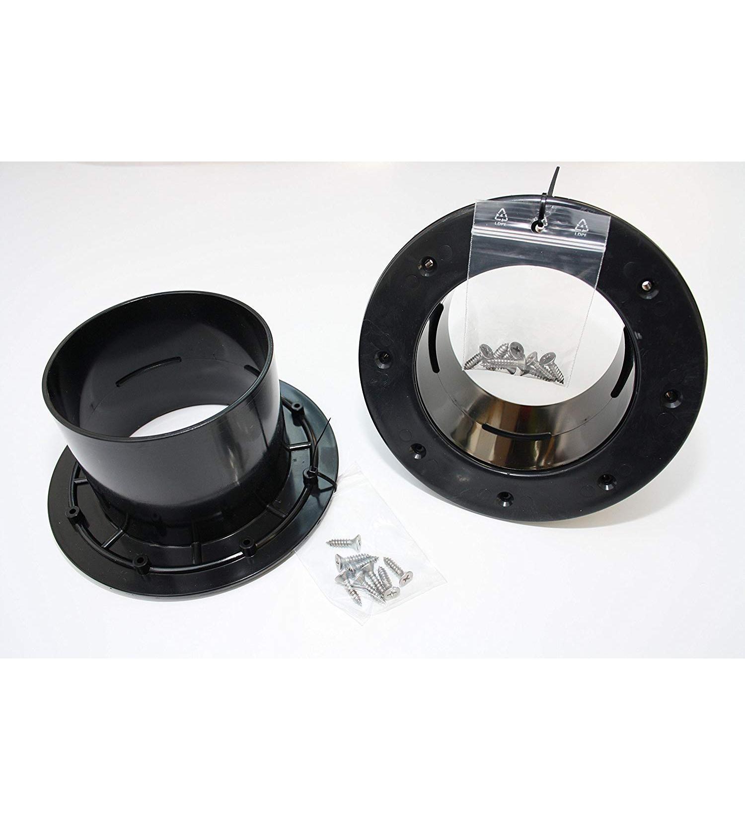 Osaga ABS 110mm tank feedthrough foil feedthrough container feedthrough with counter flange 110 mm black