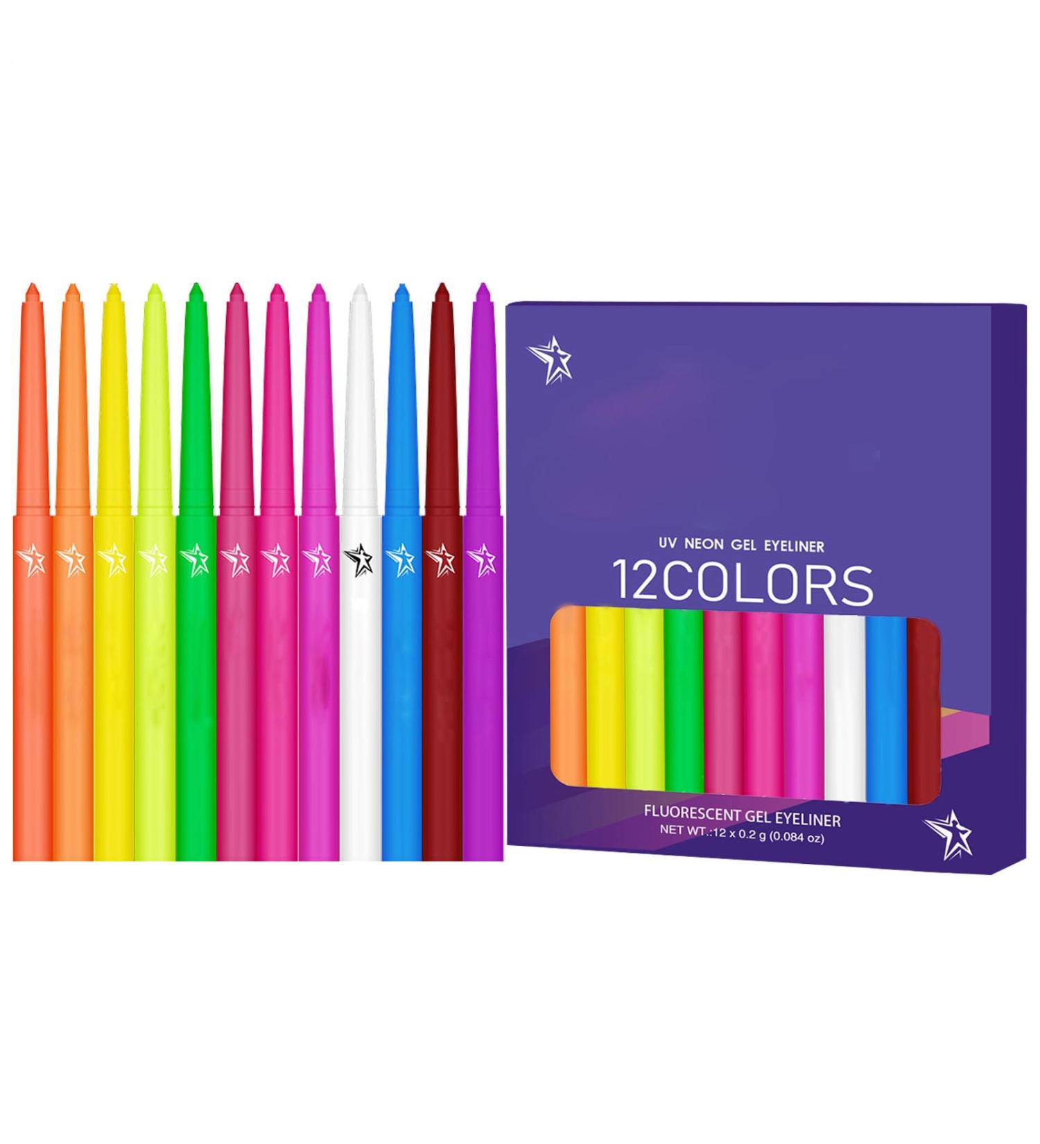  G n rique Fluorescent UV Eyeliner 12 Liquid Colors | Waterproof Eye Makeup Quick Drying High Pigmentation Kit for Festivals Concerts Clubs Halloween Shows - Buy Online on GoSupps.com