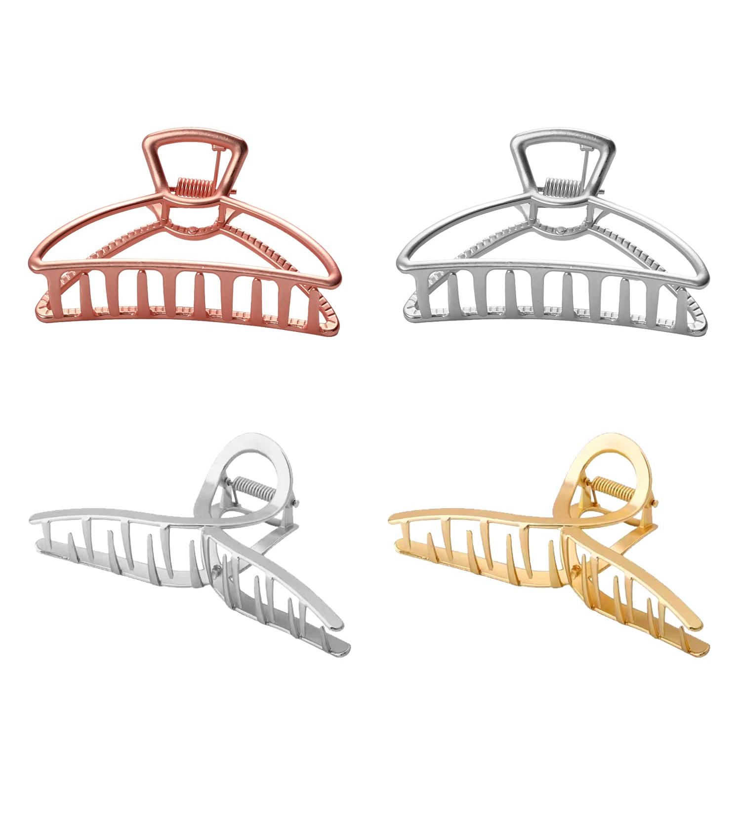 Four Large Metal Hair Clips Retro Anti-Slip Lightweight Fixed Metal Grabber Shark Clip Hair Styling Accessories for Different Hairstyles for Ladies and Girls - Buy Online on GoSupps.com