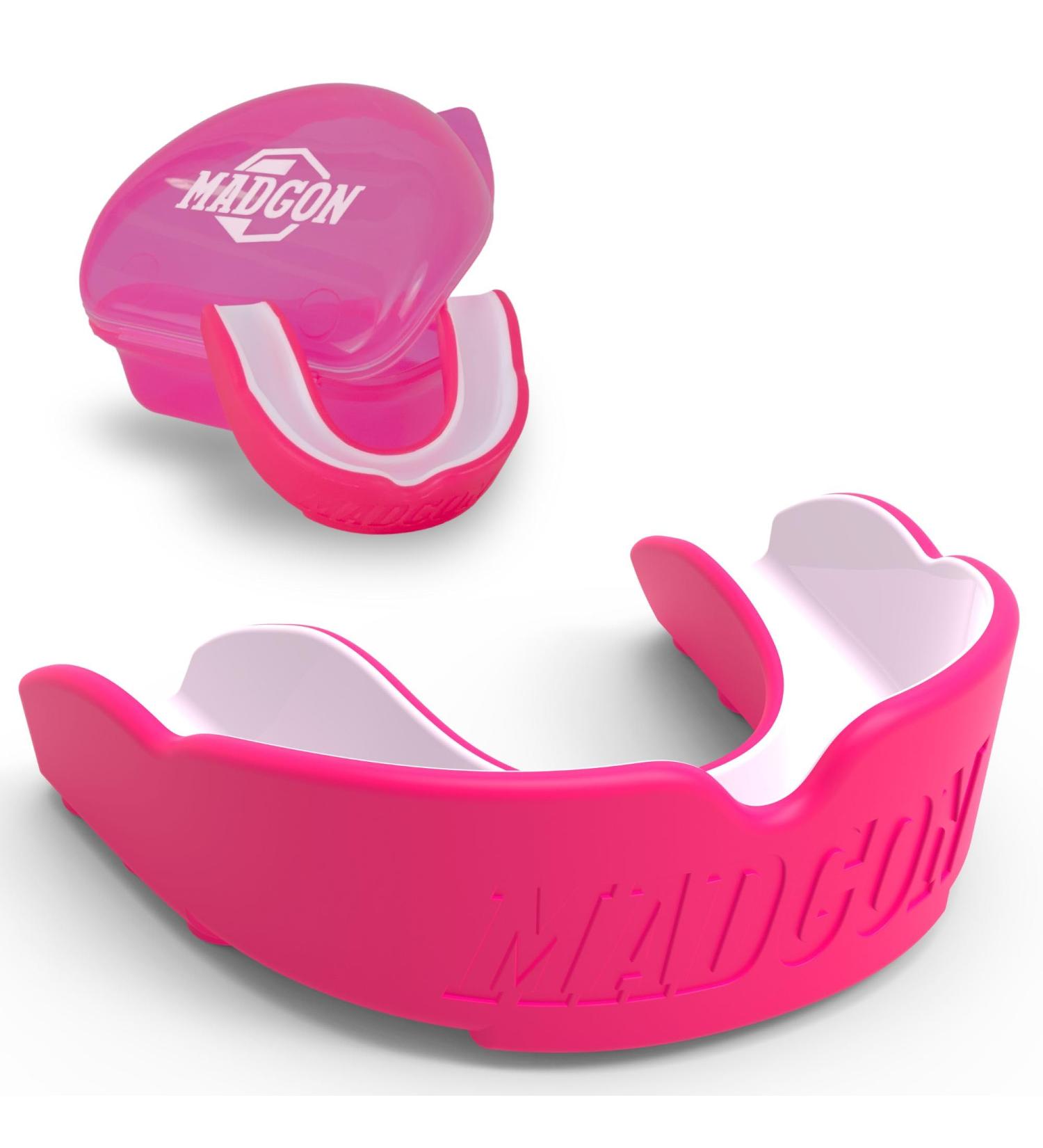 Madgon Mundsprung | Ideal Breathing & Adaptable Sport Tooth Protection for MMA Boxing Kickboxing - Adult Guardian - Pink/White - Buy Online on GoSupps.com