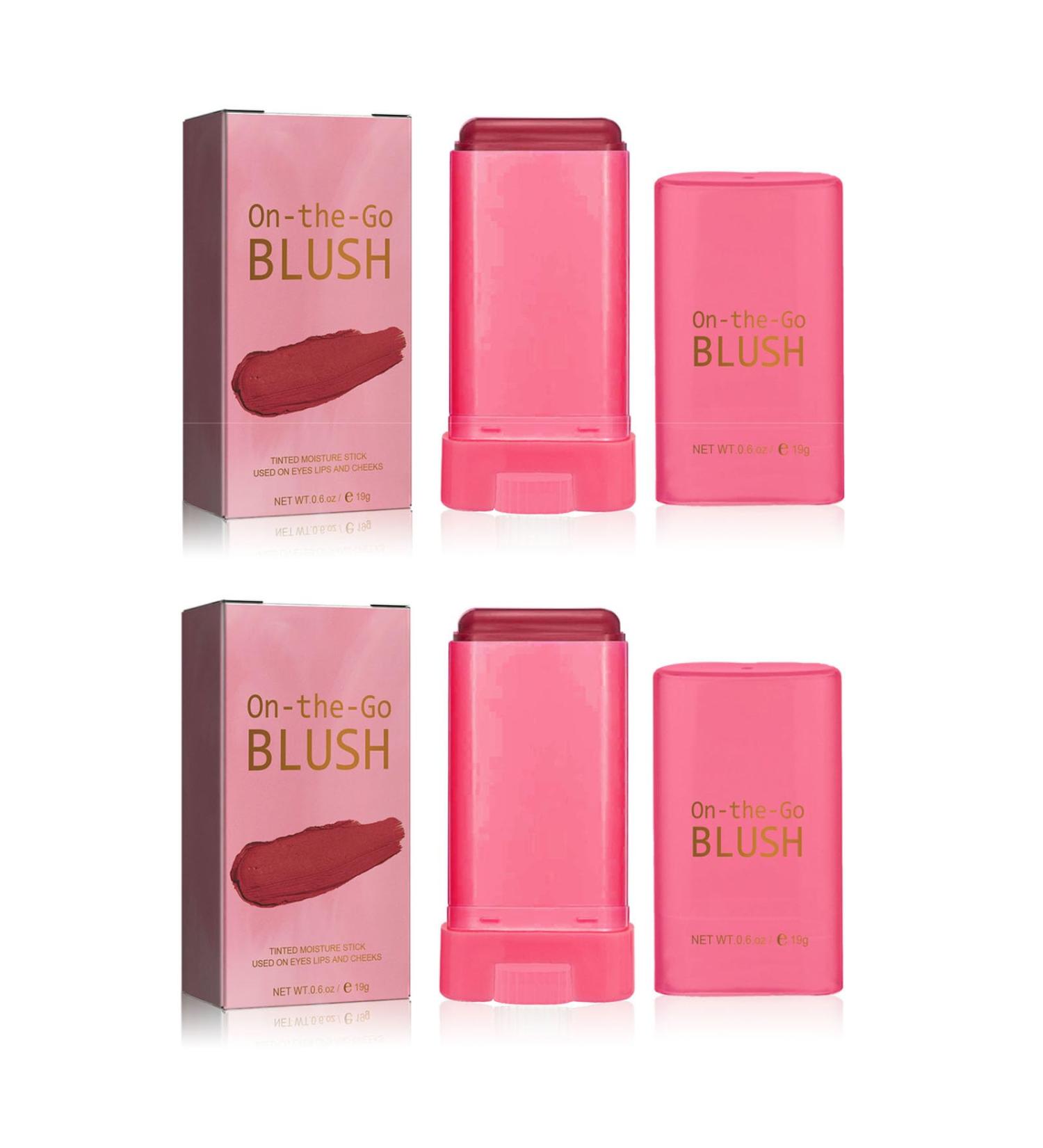 Blush Stick Cream Blush Stick Smooth Solid Moisturizer Stick Highlighter Stick Waterproof Face Makeup Stick for Cheek Eyes Lips (Red 2PCS) Red 19 g (Pack of 2) - Buy Online on GoSupps.com