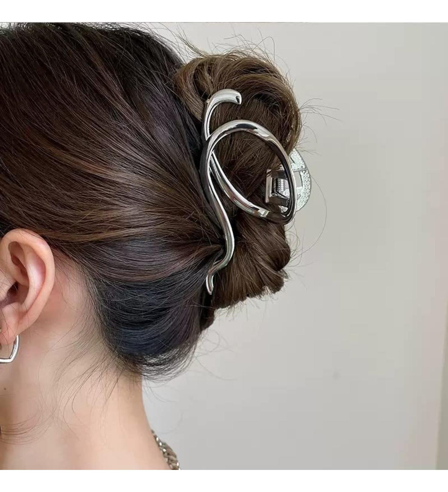Large Irregular Gold Hair Claw Clip for Thin Hair - Punk Style Q Shape Hair Clamp for Women and Girls - Buy Online on GoSupps.com
