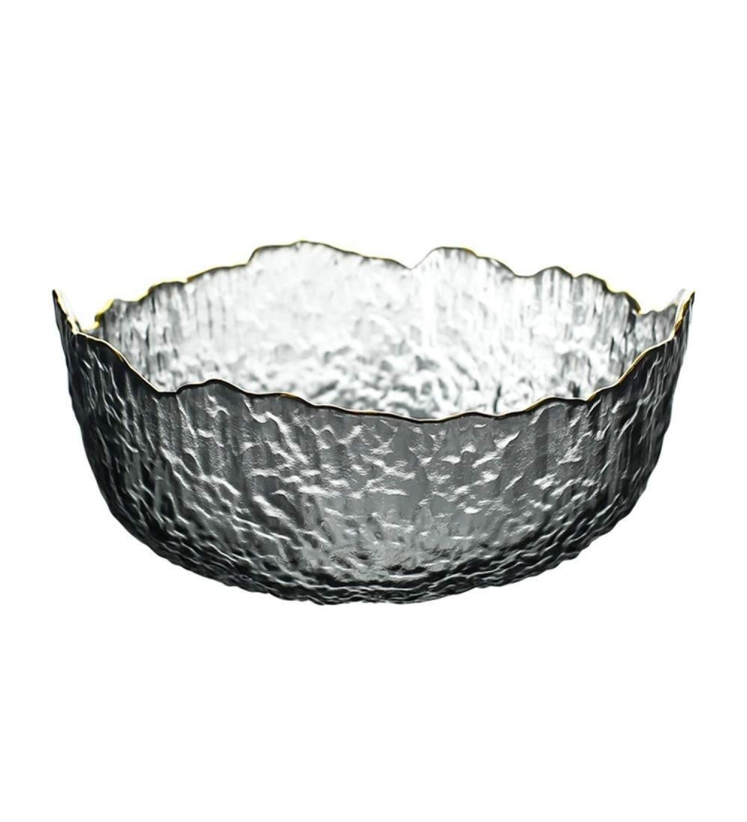 SHAOHUASC Japanese-Style Phnom Transparent Glass Bowl Irregular Vegetables Salad Bowl Home Large Fruit Dessert Bowl - Buy Online on GoSupps.com