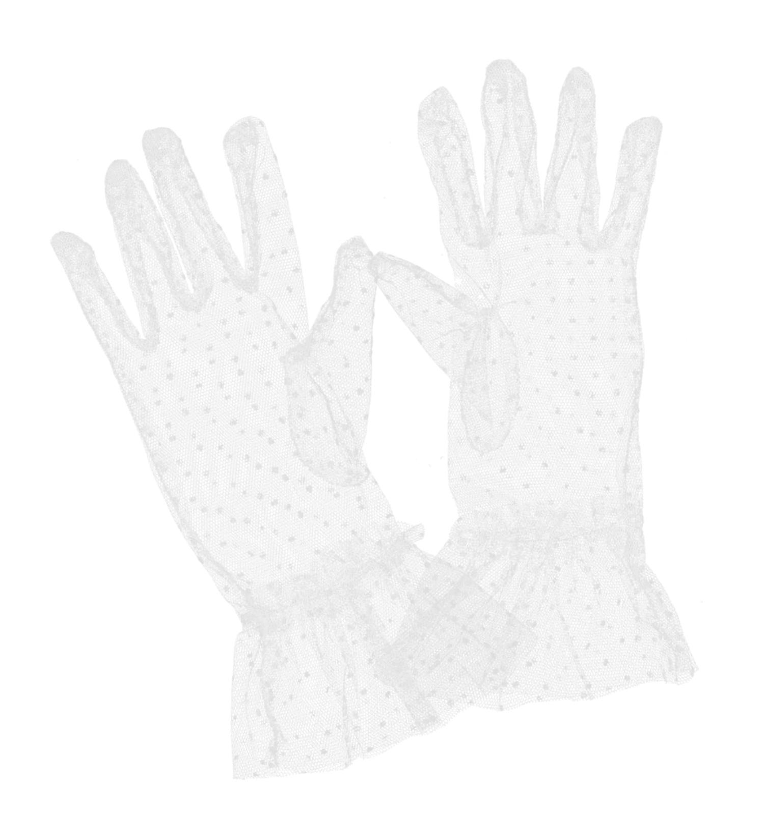 ifundom 1 Pair black gloves cocktail opera gloves hollowed-out gloves short gloves party gloves bridal mesh gloves vintage gloves for woman dots women's white Accessories lace 27.5x13x0.1cm - Buy Online on GoSupps.com