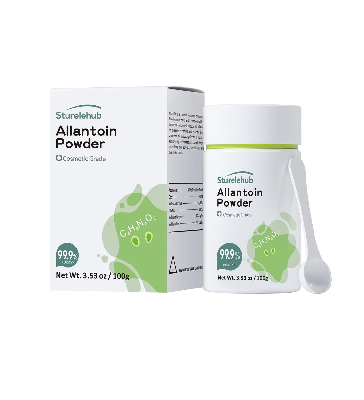 Allantoin Powder 3.53 OZ 99.9% Purity Cosmetic Grade DIY Allantoin Emulsion Allantoin Cream Allantoin Lotion Allantoin Masks Allantoin Helps to Hydrate And Moisturize The Skin 3.53 Ounce (Pack of 1) - Buy Online on GoSupps.com