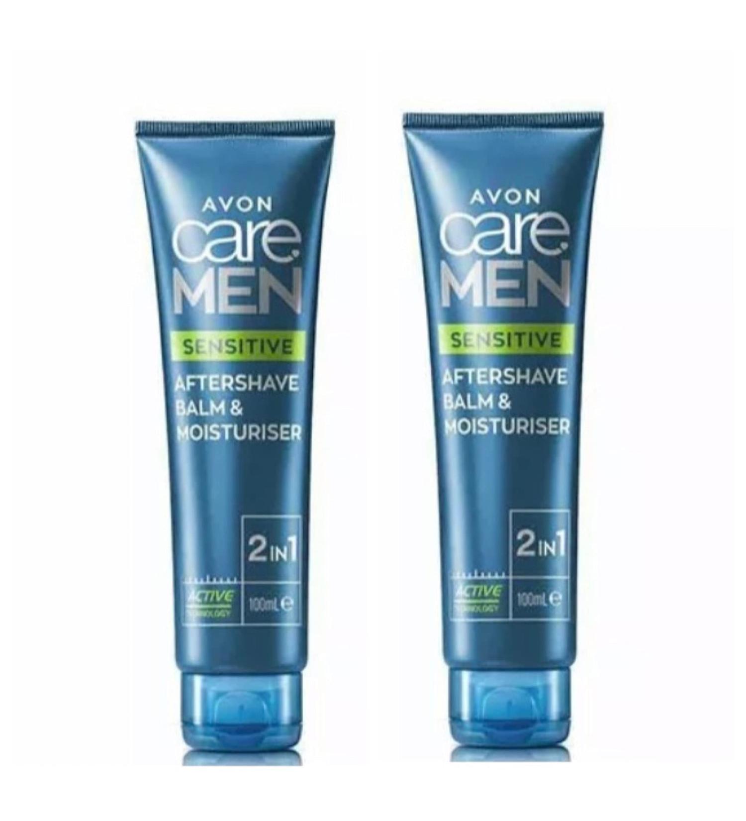 2x Avon Care Men Sensitive 2-in-1 After Shave Balm & Moisturiser - 100ml(200ml)