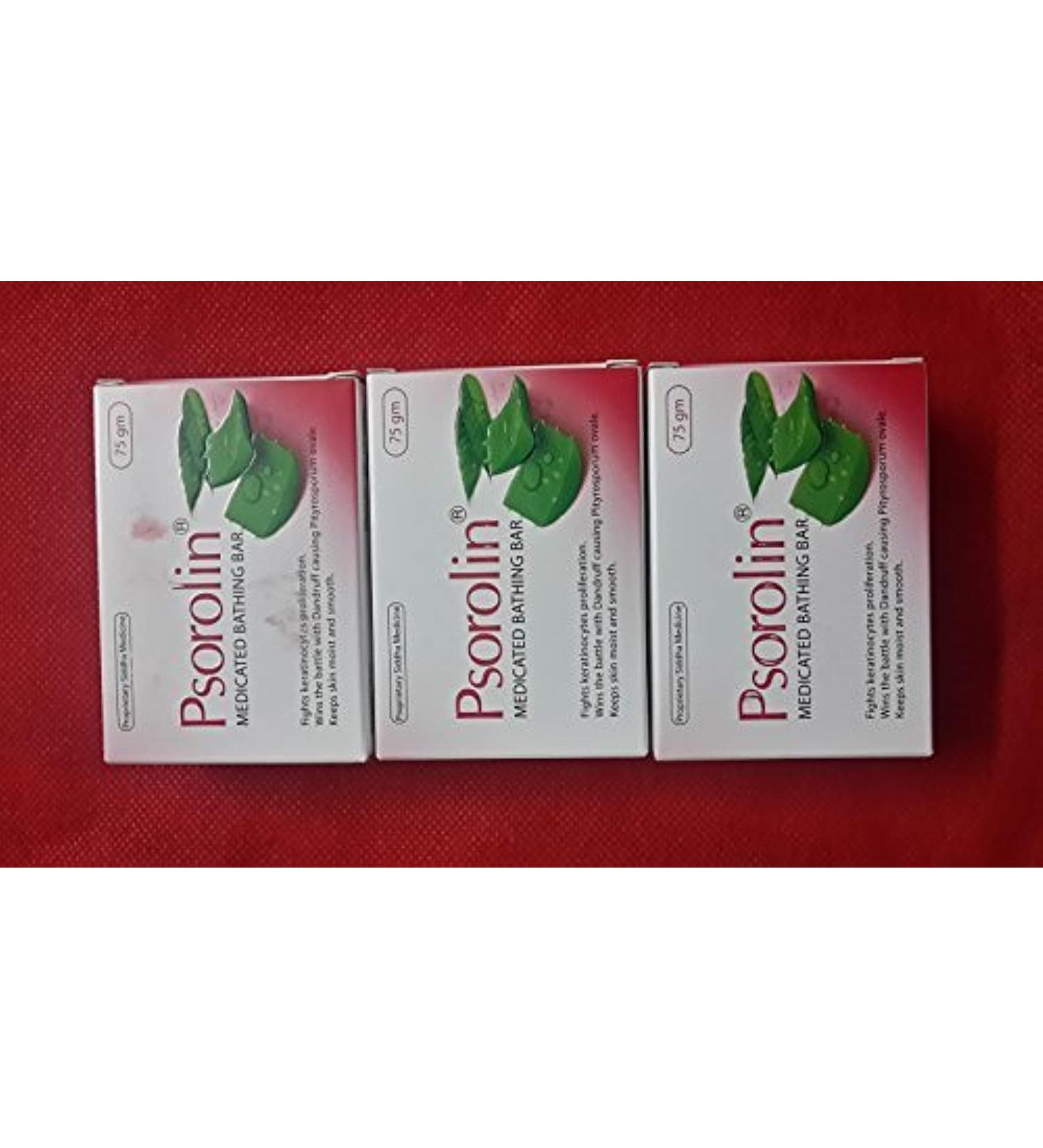 PSOROLIN Medicated Soap - 3 pieces | For PSORIASIS VITILIGO DERMATITIS ECZEMA by JRK Sidha