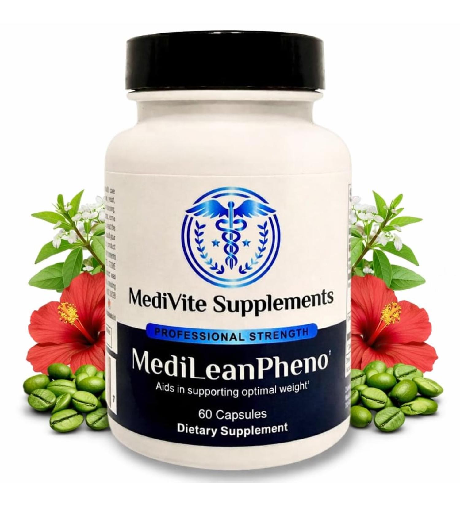 MediVite Supplements MediLeanPheno Weight Management & Metabolism Boost Reduce Appetite and Cravings for Clinically Proven Weight Loss Fat Burner No Side Effects 30 Servings - Buy Online on GoSupps.com