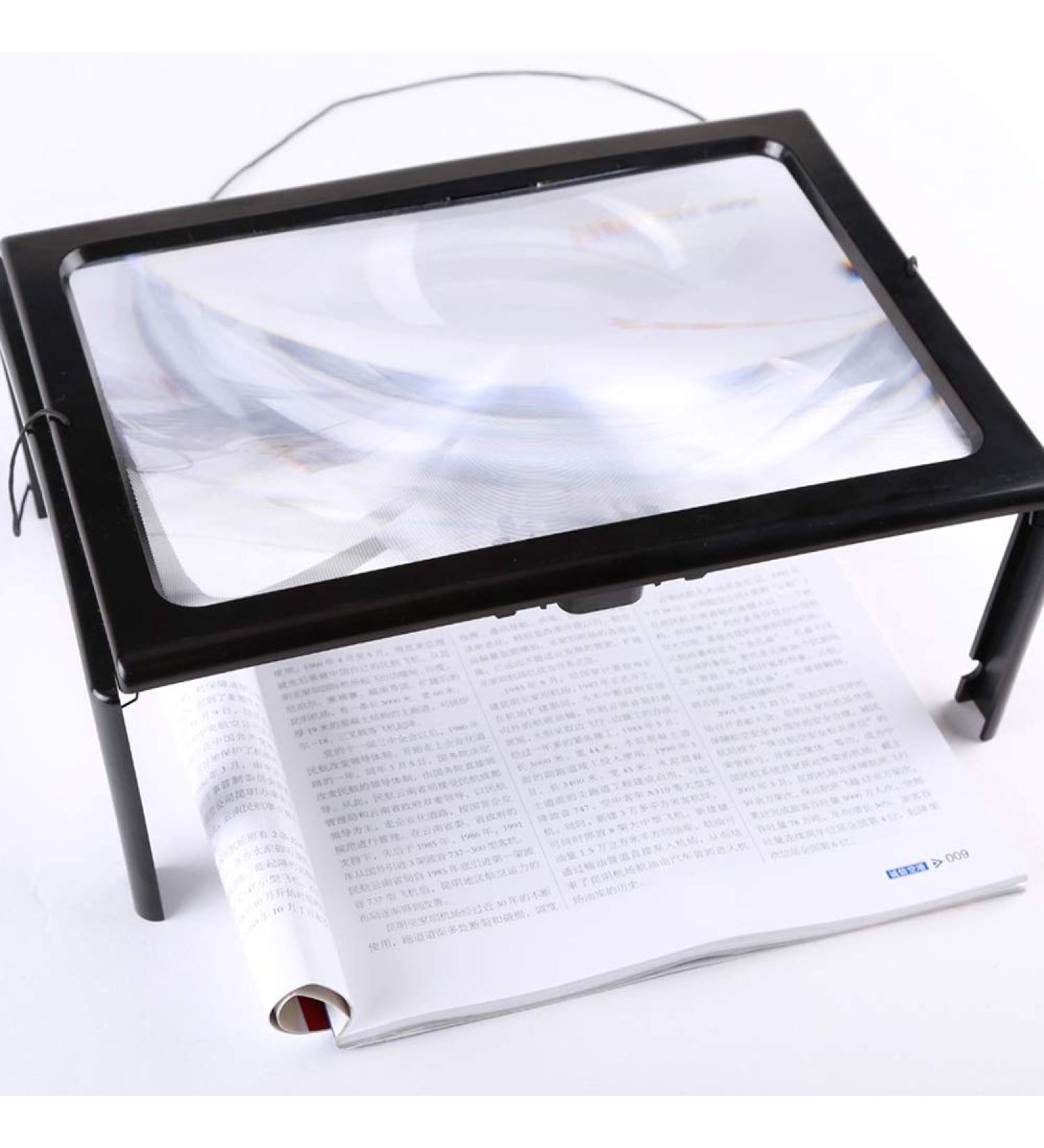 Desktop Magnifier A4 Paper Size 3 Times Zoom Read with Support and Light Good Times - Buy Online on GoSupps.com