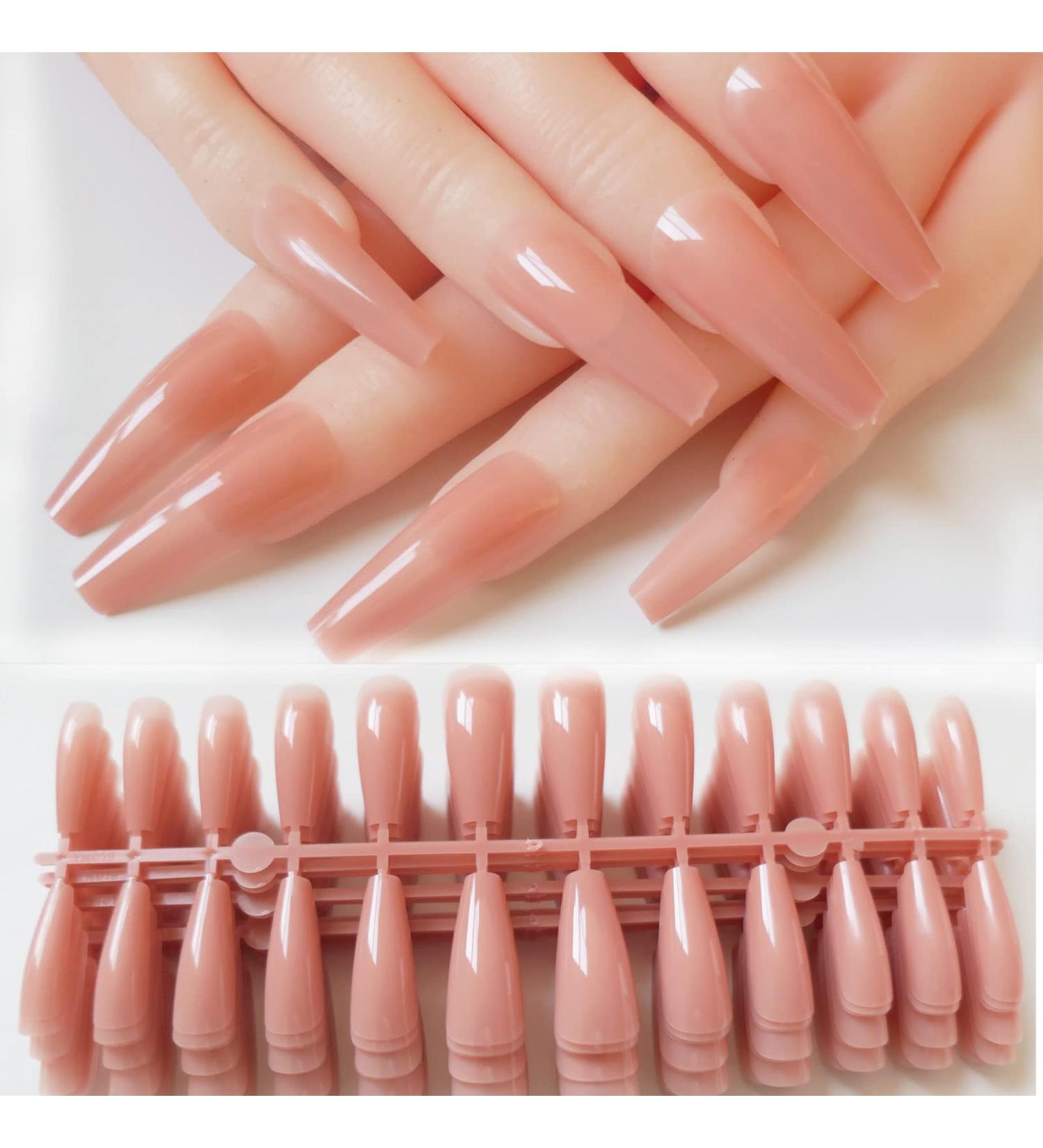 240pc Soft Gel Ballerina Coffin False Nails Set - Full Cover Colored Acrylic Nail Tips for Manicure Decor - Buy Online on GoSupps.com