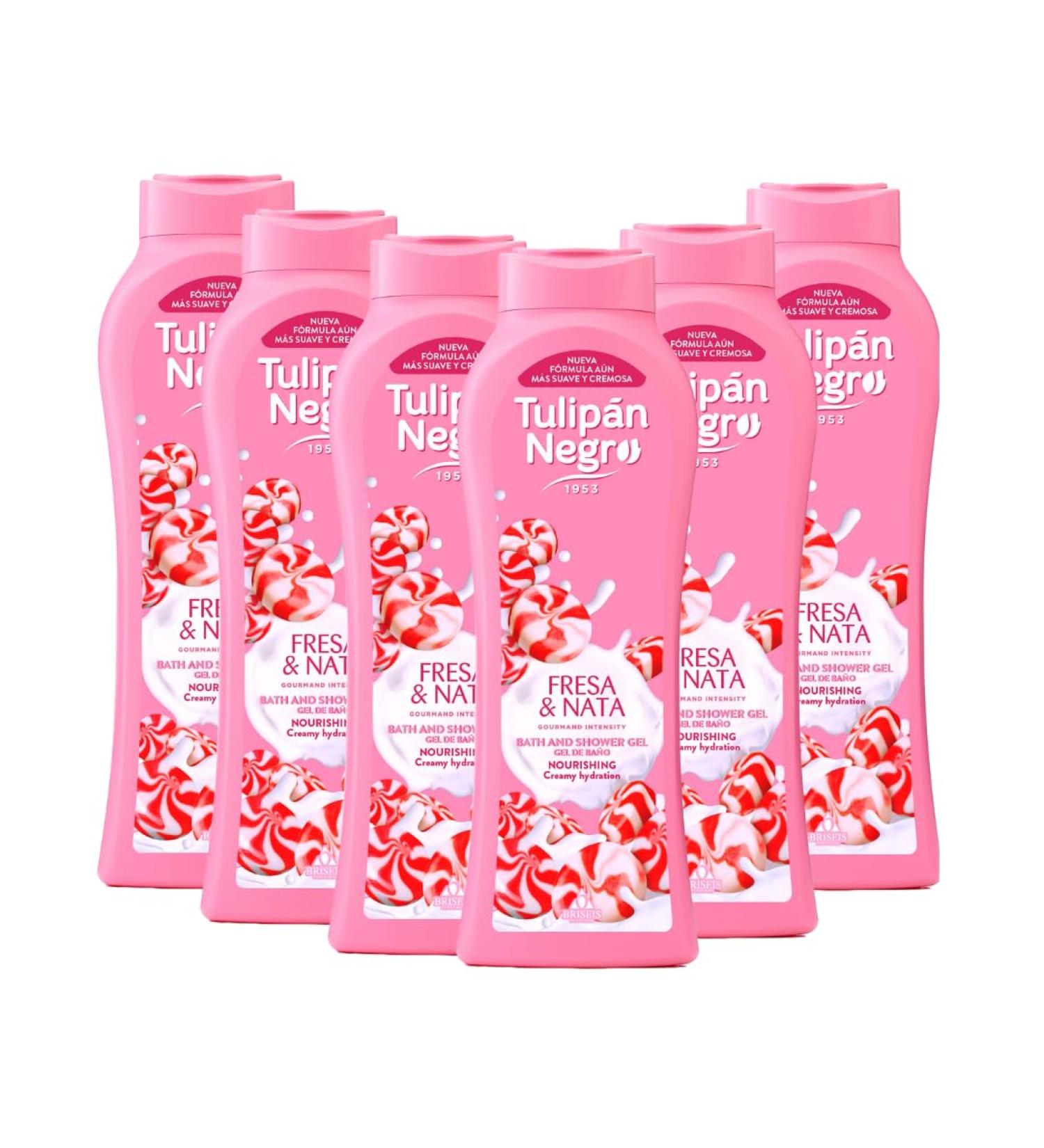 BRISEIS SA Tulipan Black bath gel and Kiss Strawberry Cream Nourishing 720ml x6 units - Buy Online on GoSupps.com