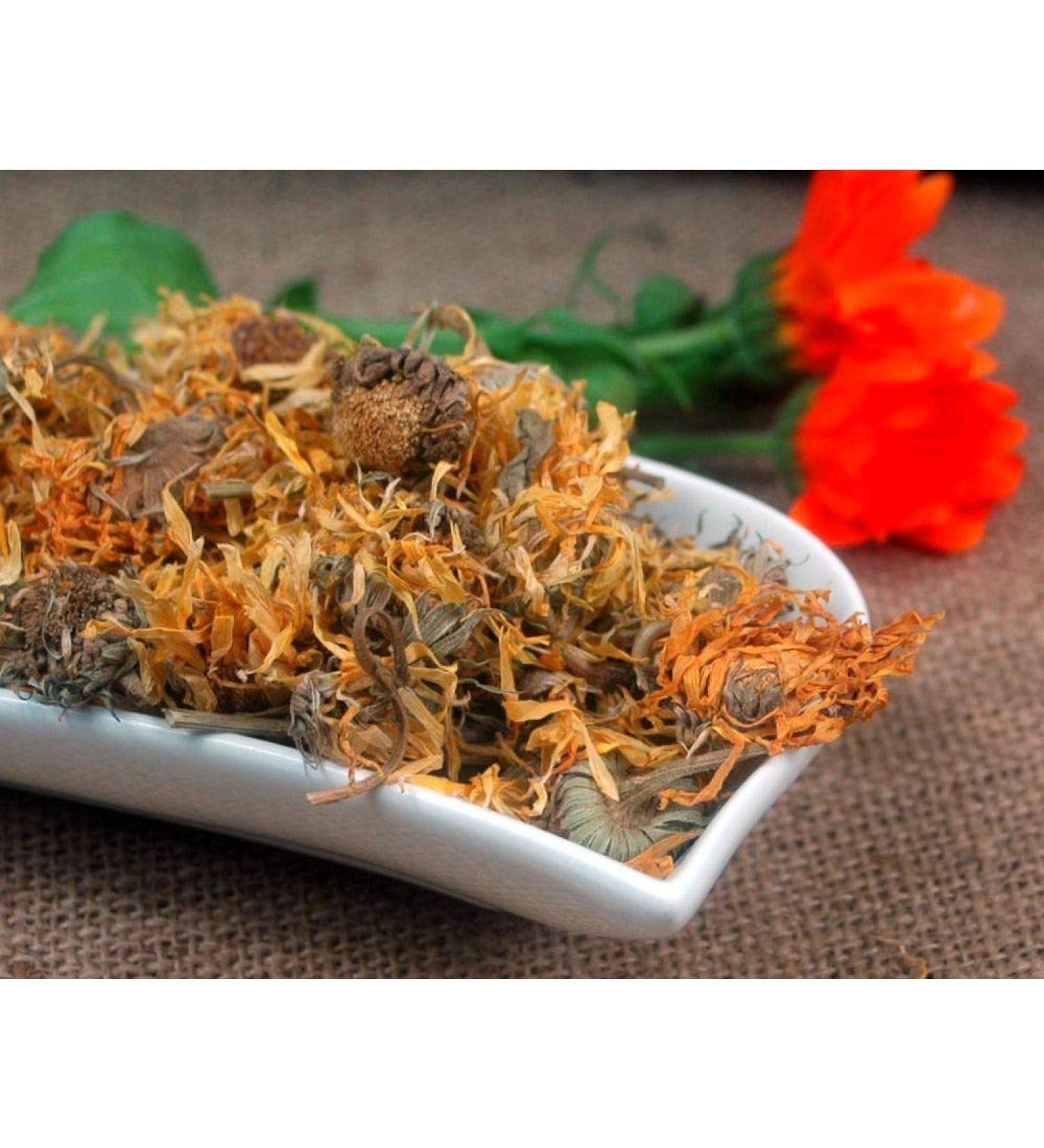 Krauterino24 - Calendula flowers with calyx - Quantity: 50 g