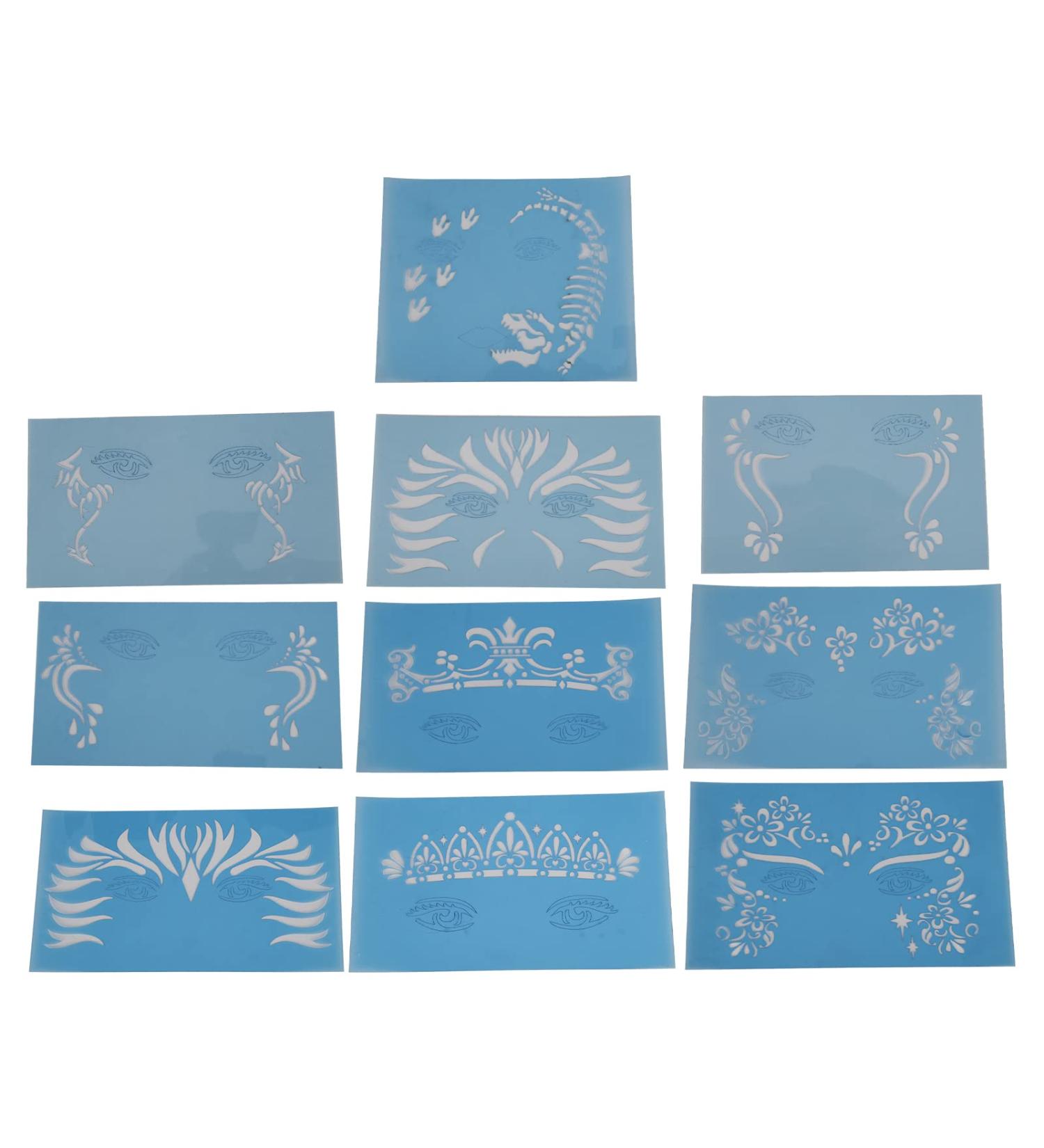 Reusable Face Painting Templates - 10 Safe Eco-Friendly Sheets for Parties & Stage Appearances - Buy Online on GoSupps.com