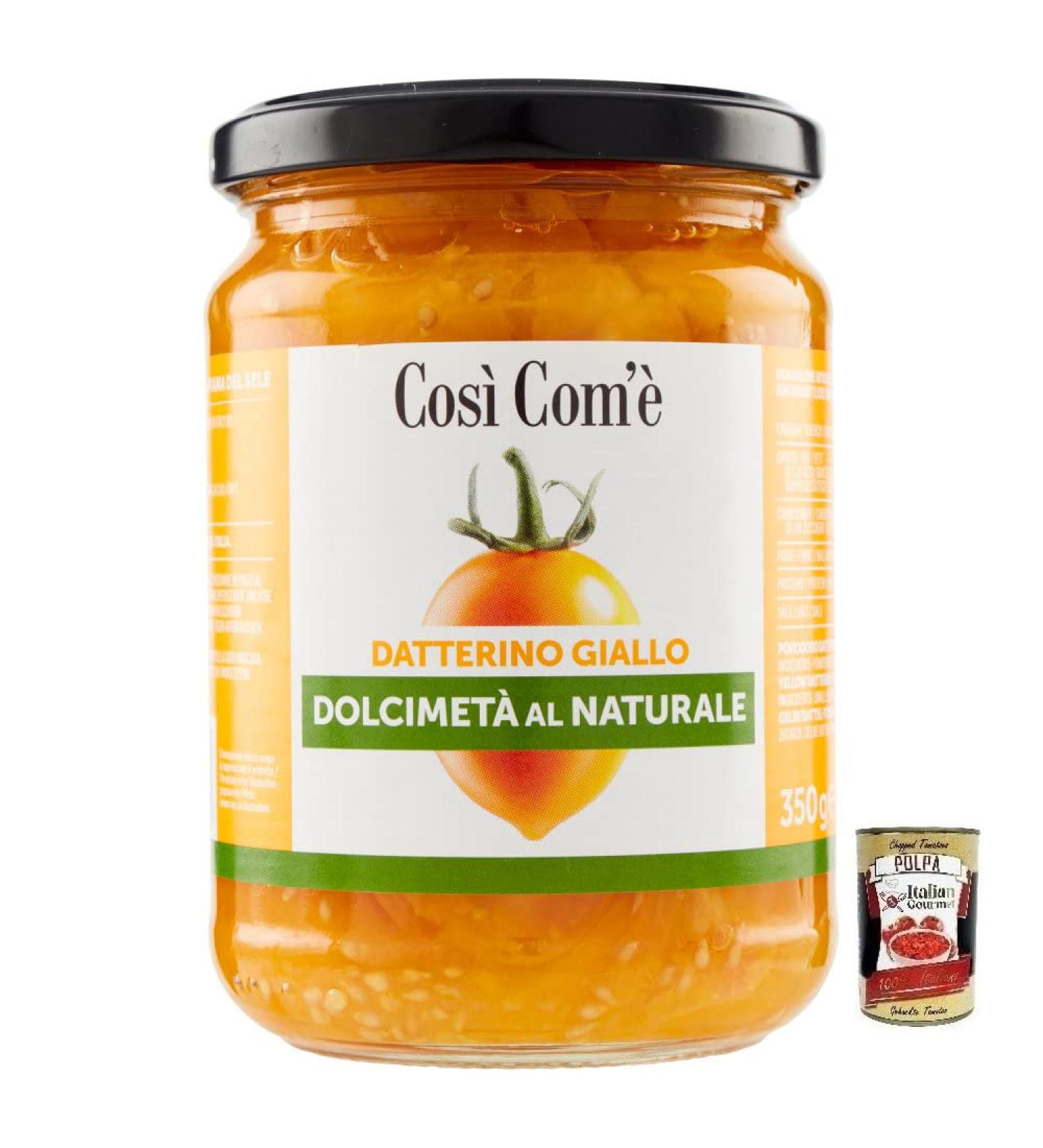  Italian Gourmet E.R. Cos Com' Datterino Giallo Dolcimet Tomate jaune Datterino coup e en deux tomates italiennes pot de 350 g + bo te italienne Gourmet Polpa di Pomodoro 400 g - Buy Online on GoSupps.com